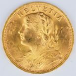 20 Schweizer Franken Gold, 1947