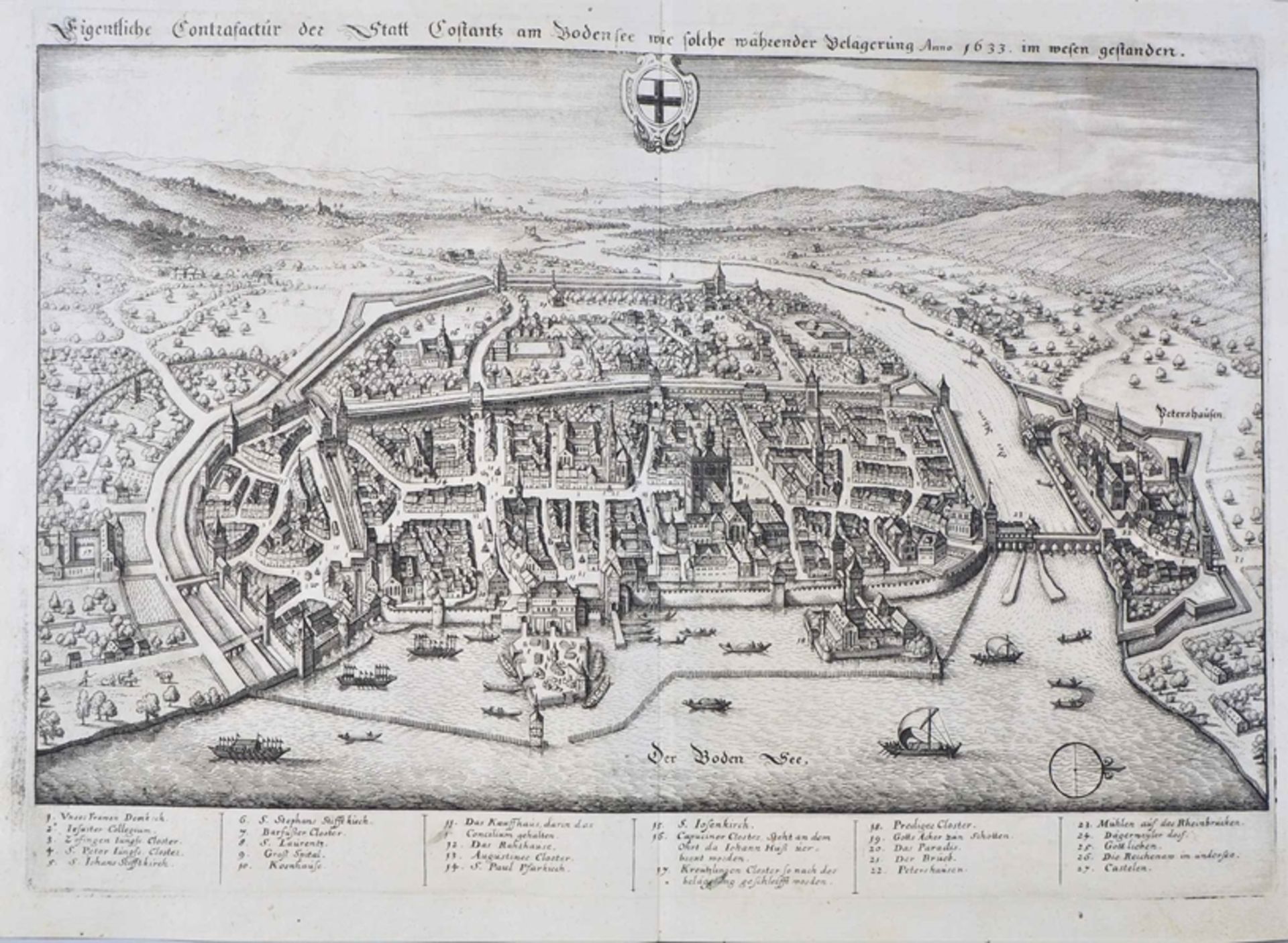 Matthäus Merian - Karte von Konstanz, 1633