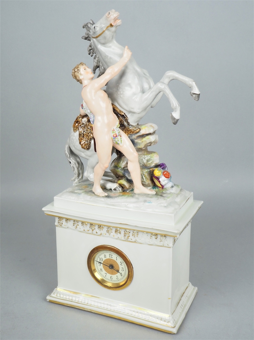 Clock in porcelain case around 1900