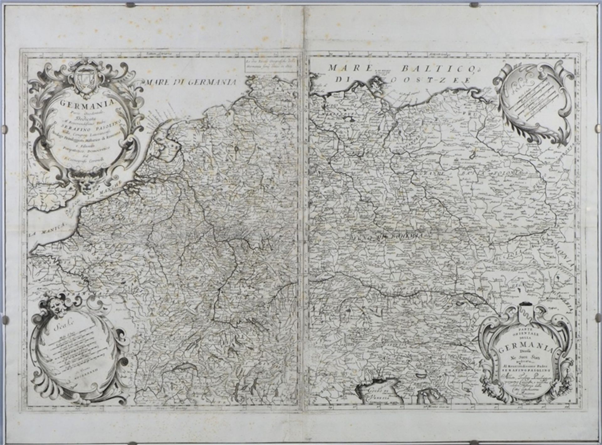 Map Germania Parte Occidentale, Coronelli, Venice, 1692.