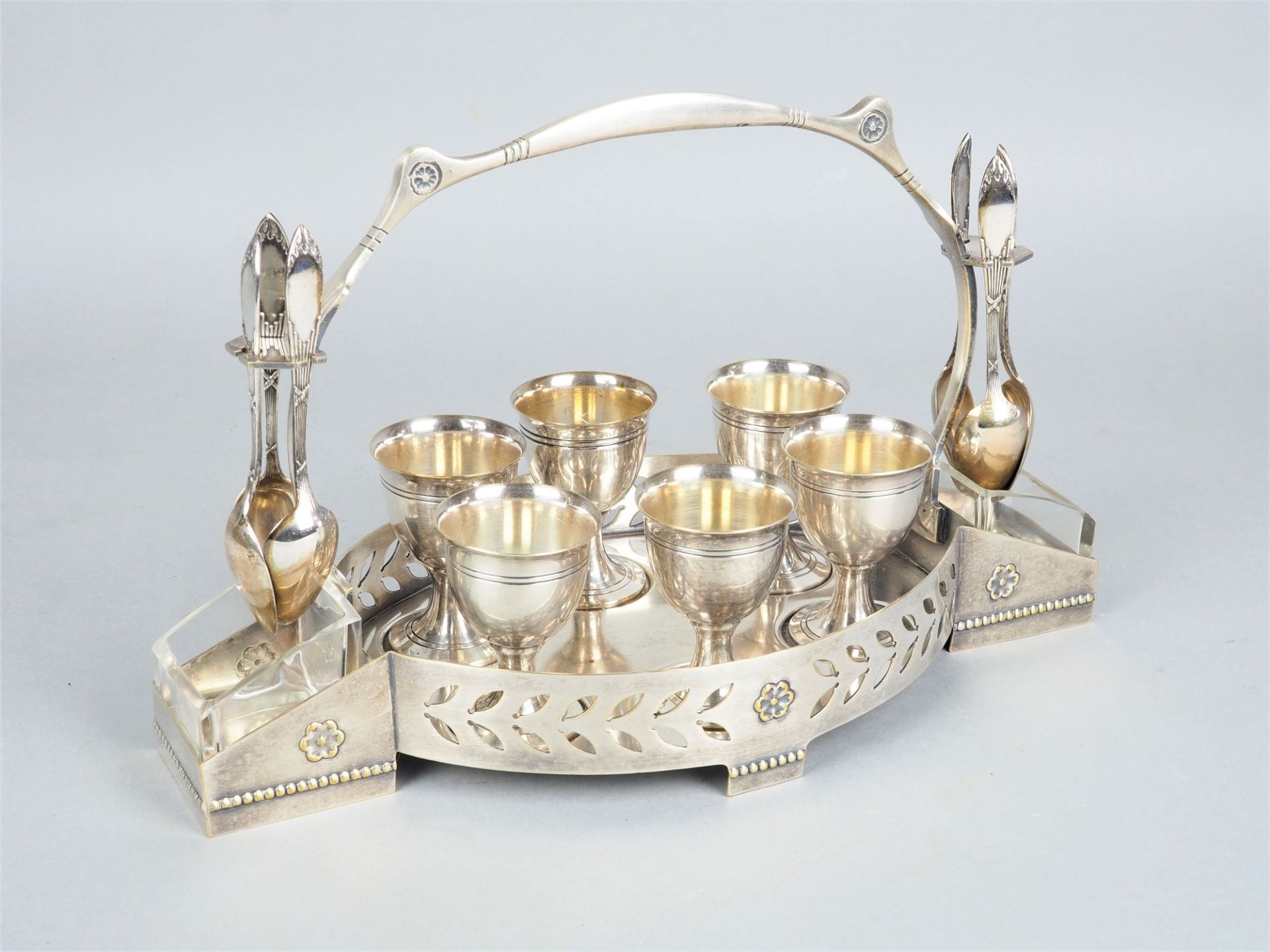 Egg cruet for 6 persons around 1900 - Image 2 of 4