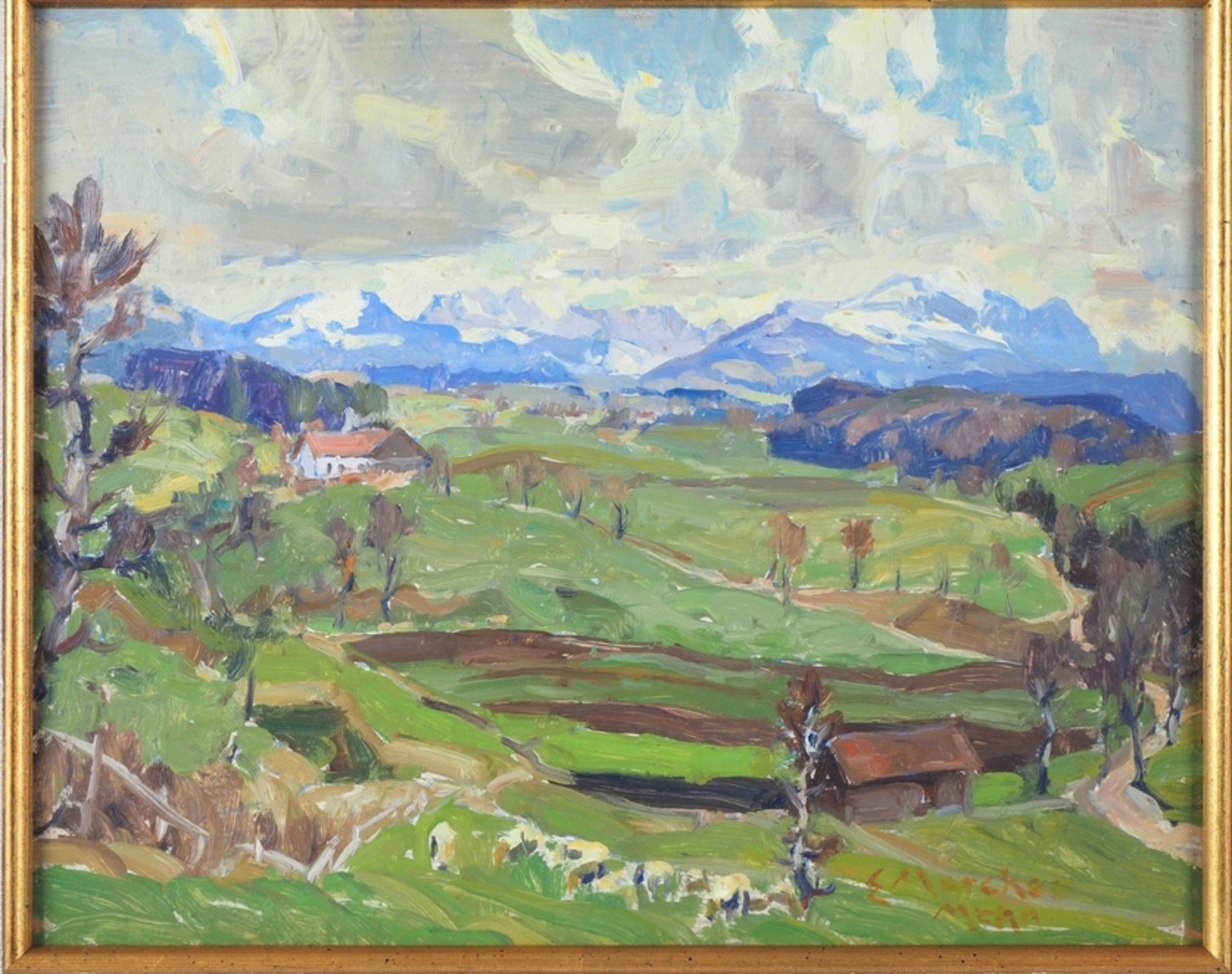 Erich Mercker (1891, Zabern - 1973, München) - Alpenlandschaft