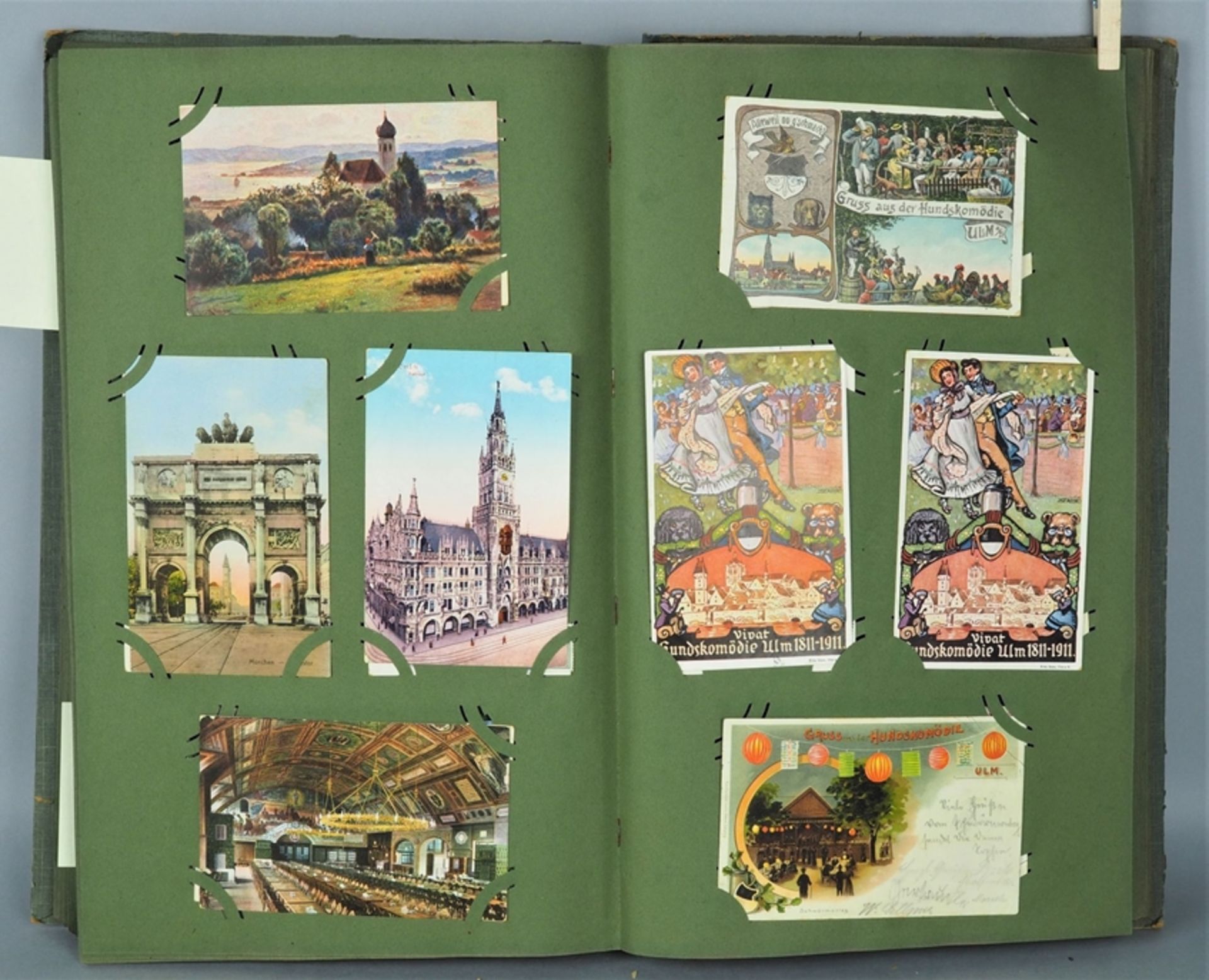 Postcard album around 1900, with aprox. 405 postcards. - Image 12 of 15