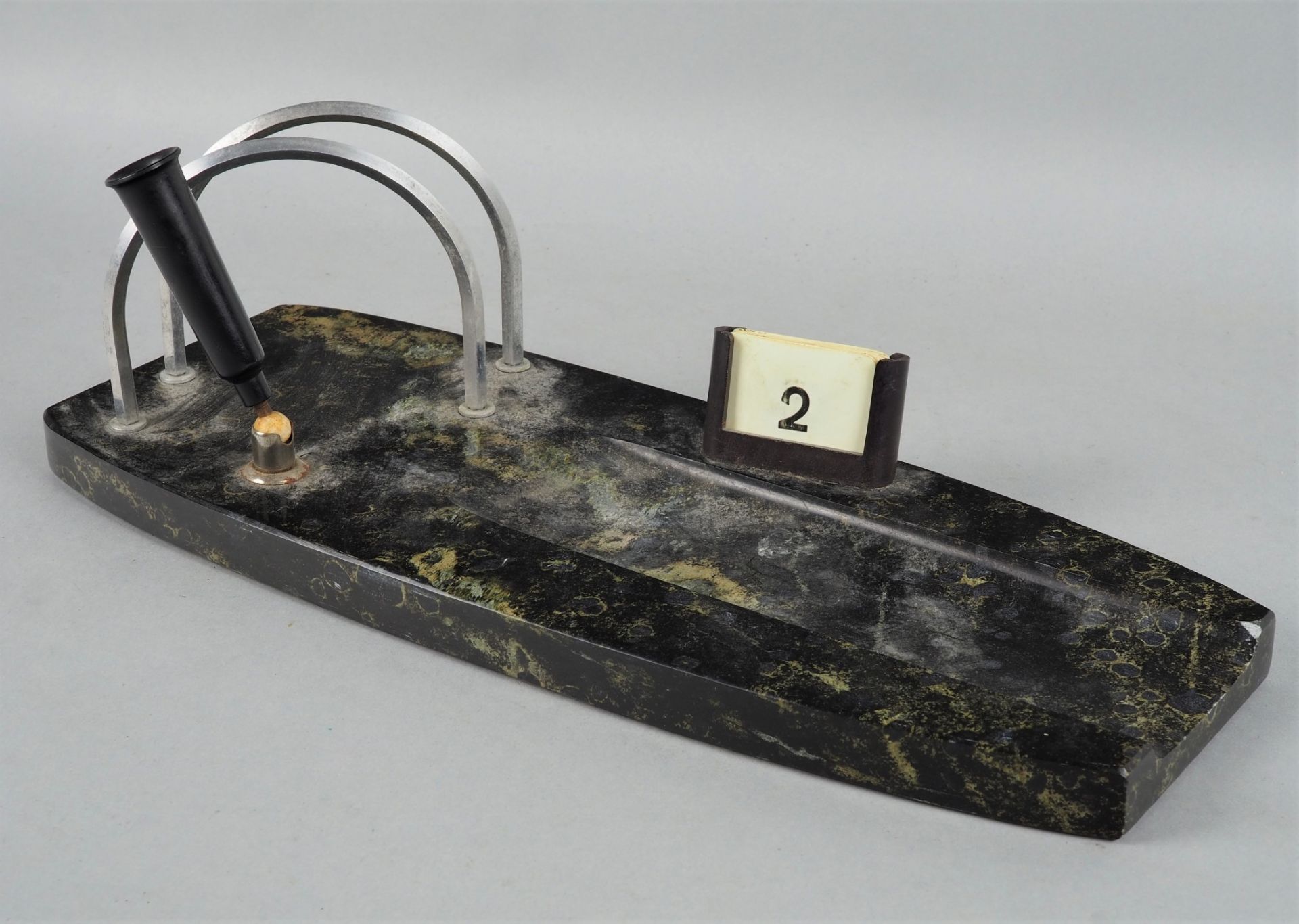 Black marble writing instrument, ca. 1930s.