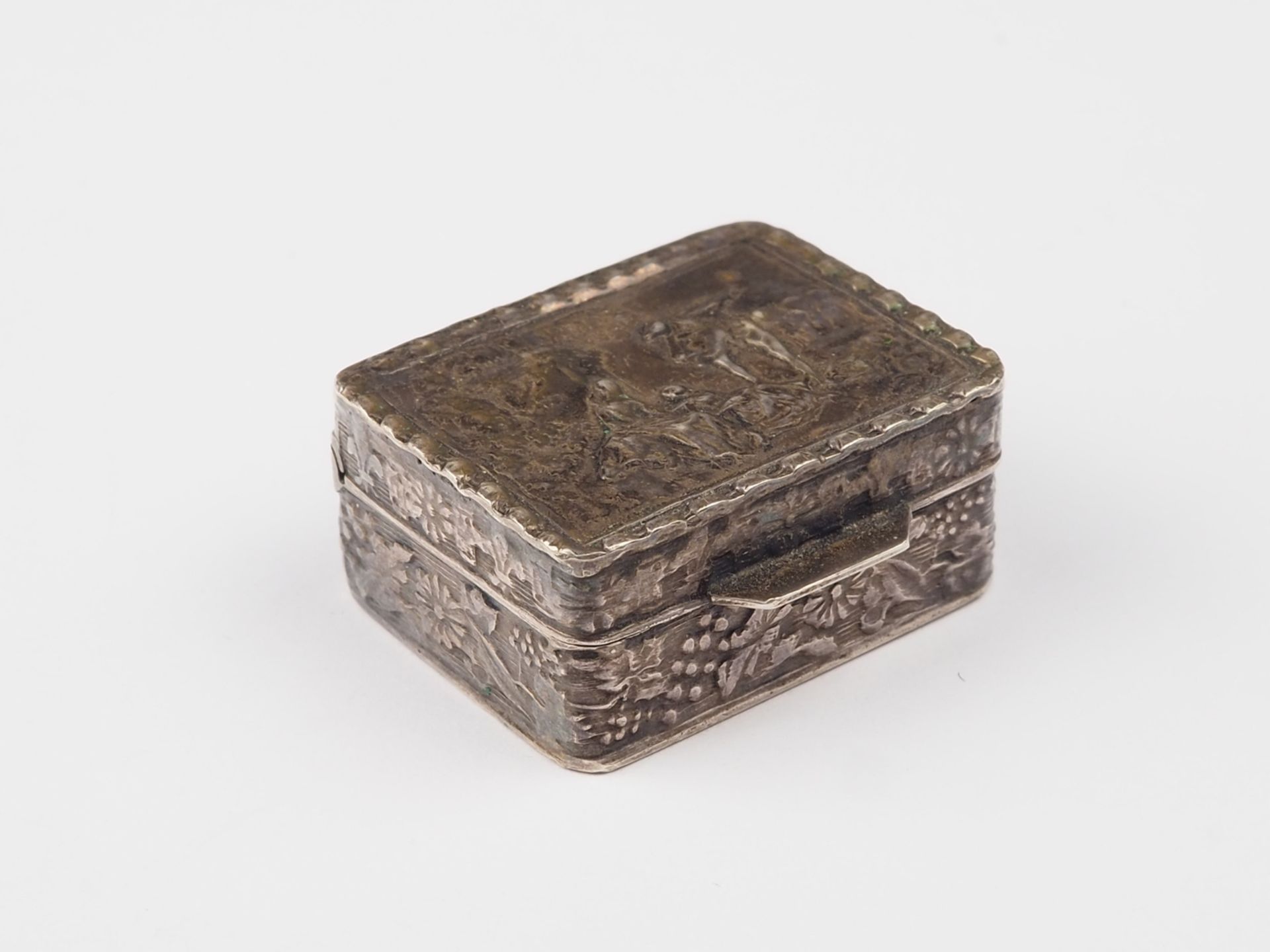 Miniature silver box around 1870 - Gebrüder Kühn, Schwäbisch Gmünd, 12 lot