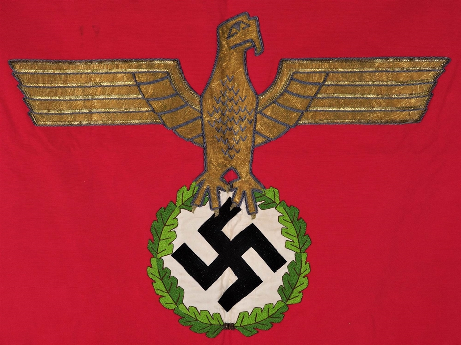 Unique piece: Third Reich, embroidered NS flag around 1933, Post Sports Club Augsburg & sovereign e - Image 13 of 22