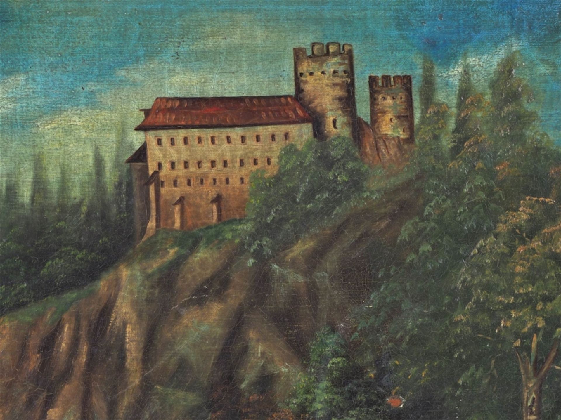 Landschaft mit Burg, 19. Jh. - Bild 2 aus 4