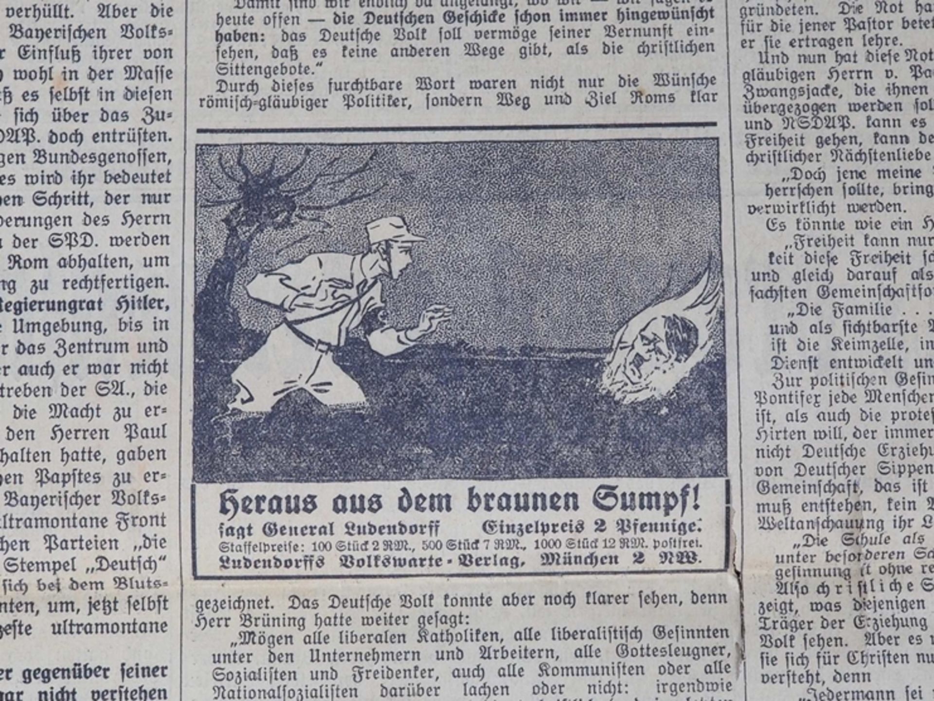 "Ludendorffs Volkswarte" 9 St. - NS-kritische Wochenzeitschrift, 1932 - Bild 2 aus 5