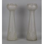 Ein Paar Jugendstil Langhals Vasen um 1900
