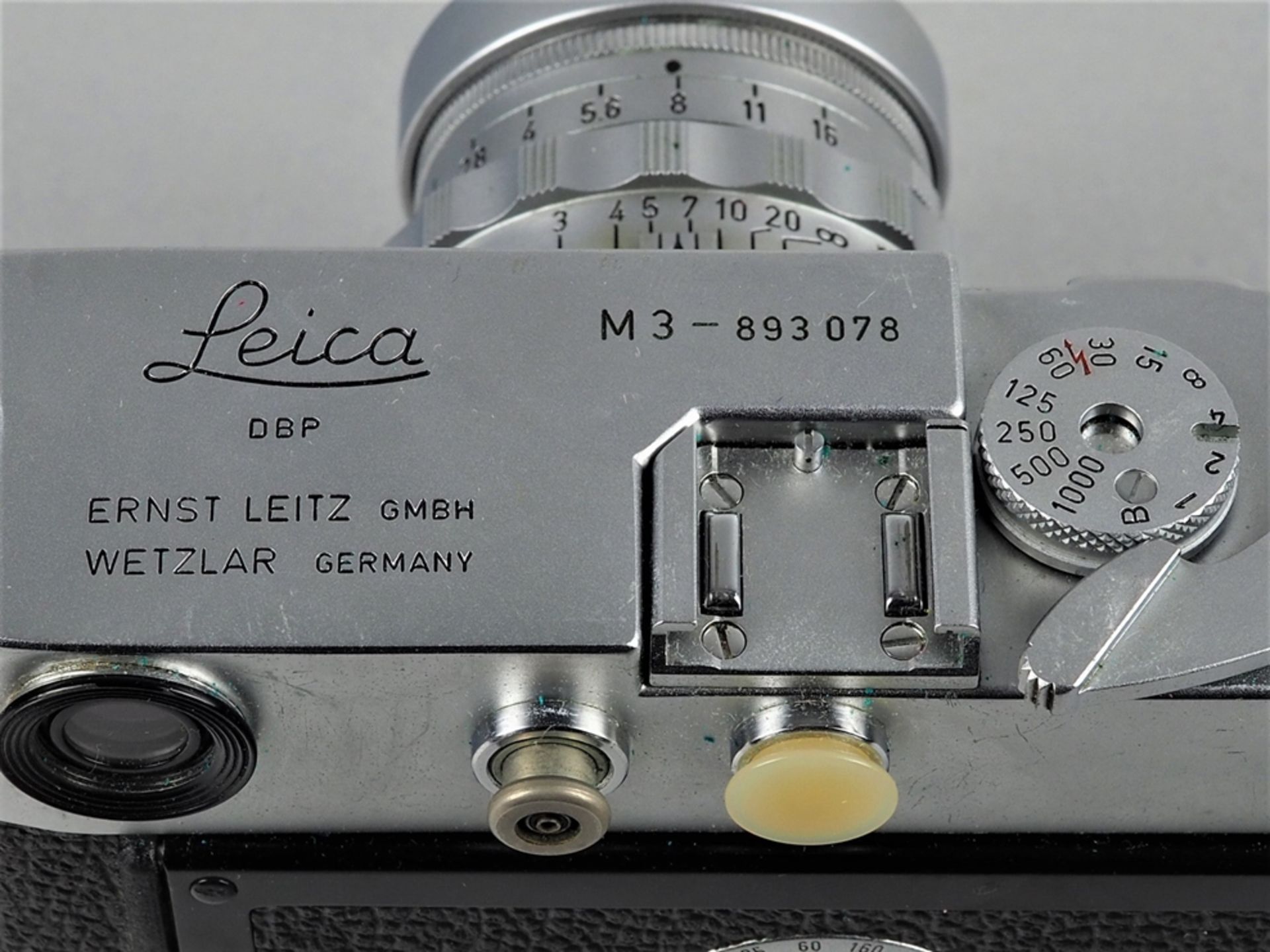 Frühe Leica M3 Kamera, 1957, mit Leitz Summicron und Hektor Objektiv - Bild 4 aus 5