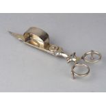 Silver plated candle snuffer, 19th c.