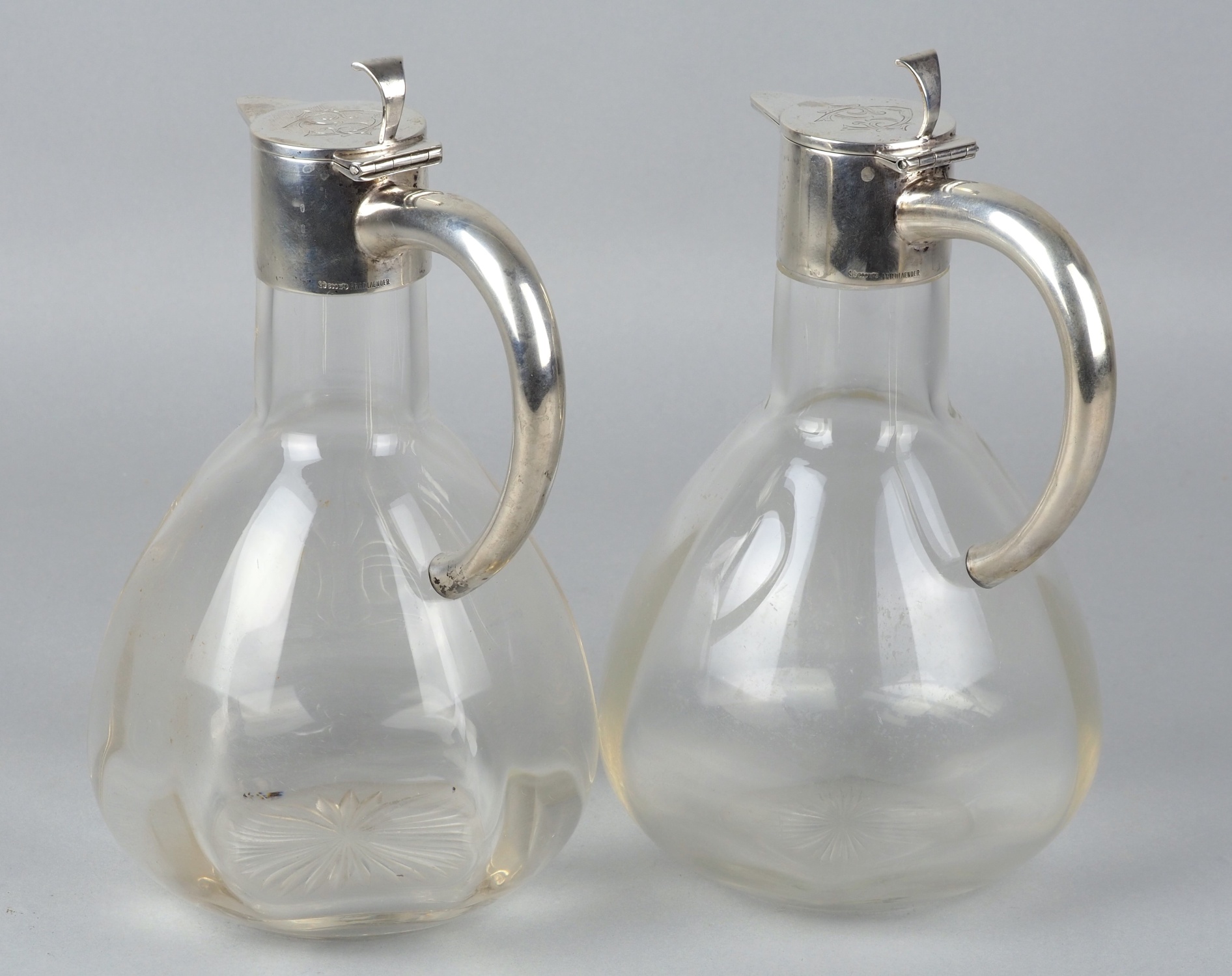 Pair of decanters around 1930, silver mount, Friedländer Bros. (1829-1938) - Image 2 of 5