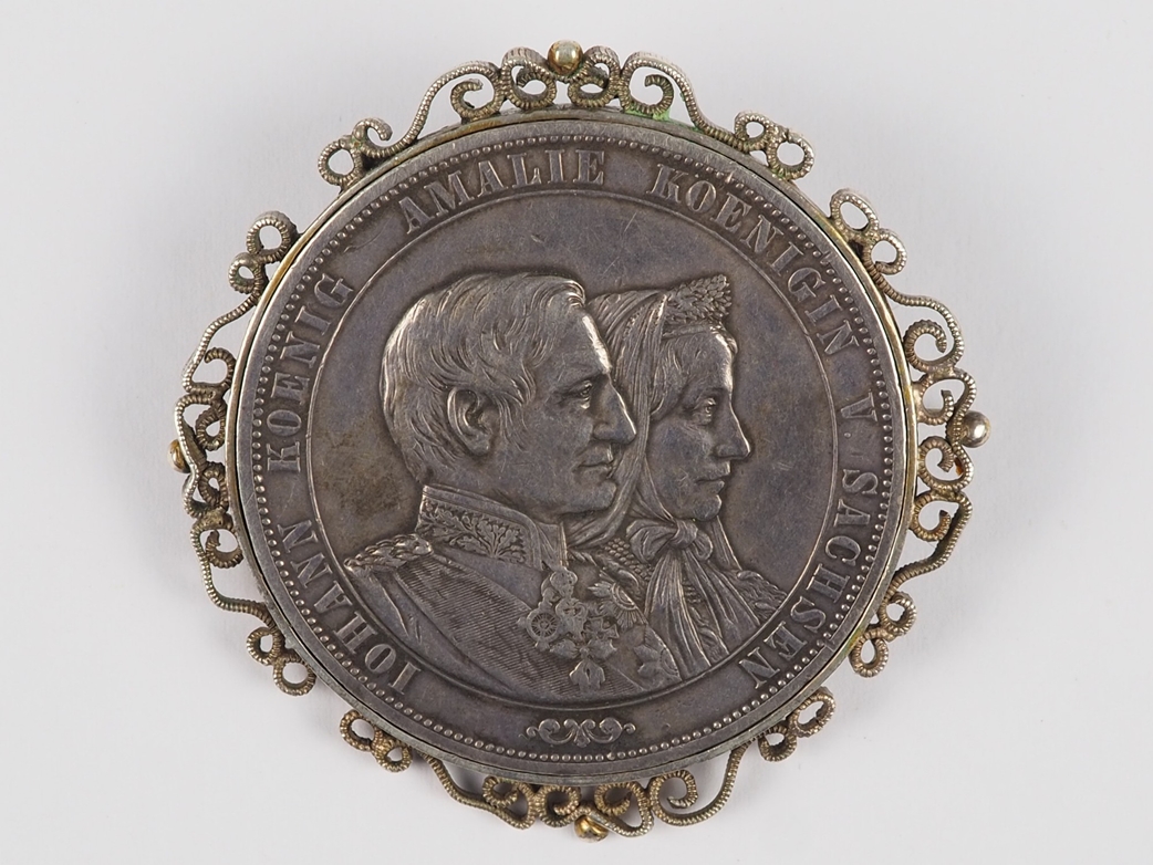 Medal, Johann King Amalie Queen of Saxony 1872.