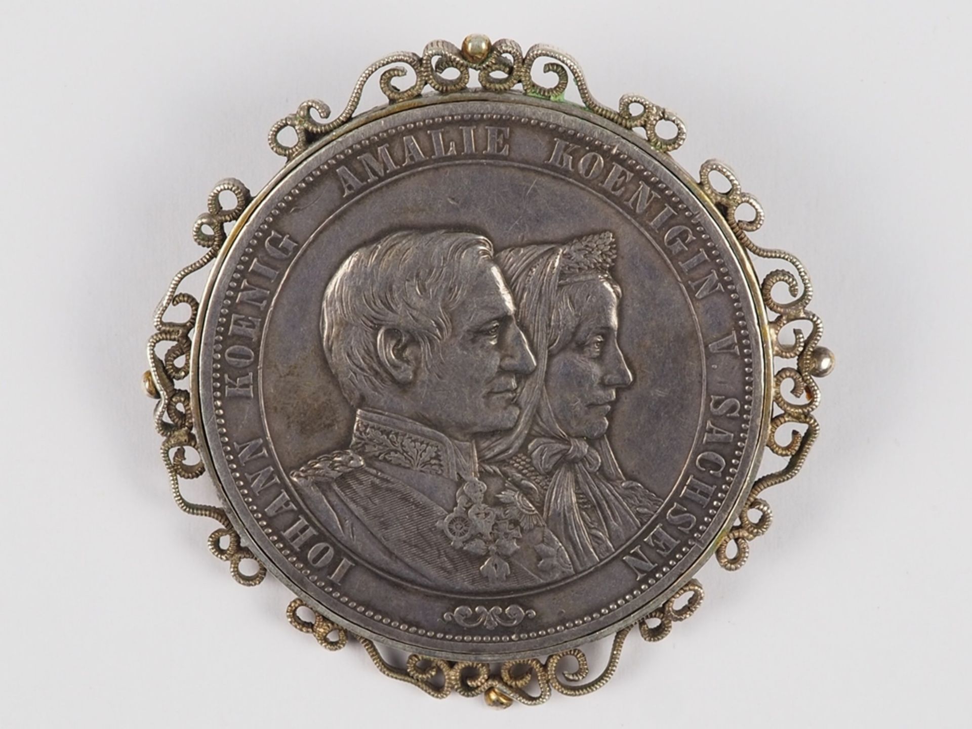 Medaille, Johann König Amalie Königin v. Sachsen 1872