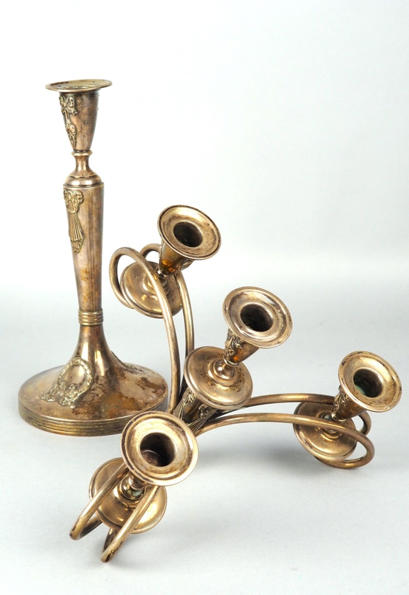 Silver candelabra, Eduard Friedmann, Vienna, around 1900. - Image 3 of 8