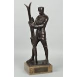 Bernhard Butzke (Berlin, 1876 - 1952) Bronzeplastik: Deutsche Heeres-Skimeisterschaften 1930 in Obe