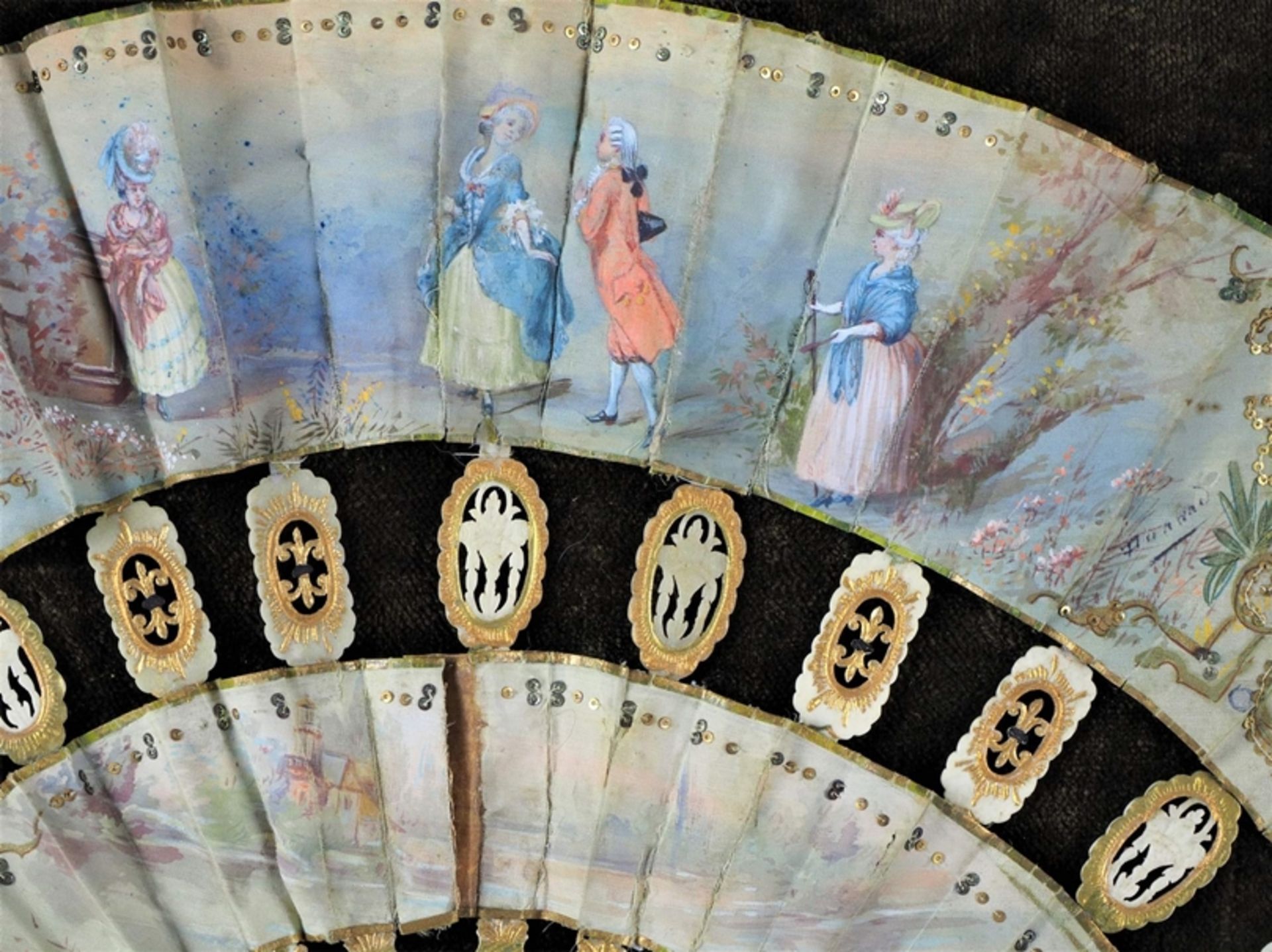 Rococo ornamental fan, end of 18th century. - Image 4 of 7