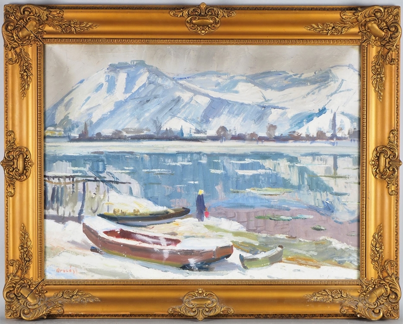 Országh György (Hungary) - Danube in winter, probably 50s.