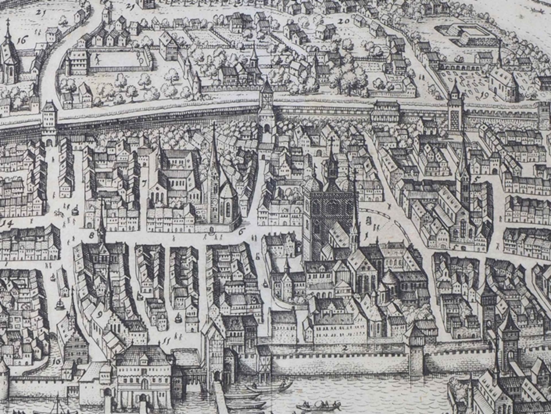 Matthäus Merian - Karte von Konstanz, 1633 - Bild 2 aus 3