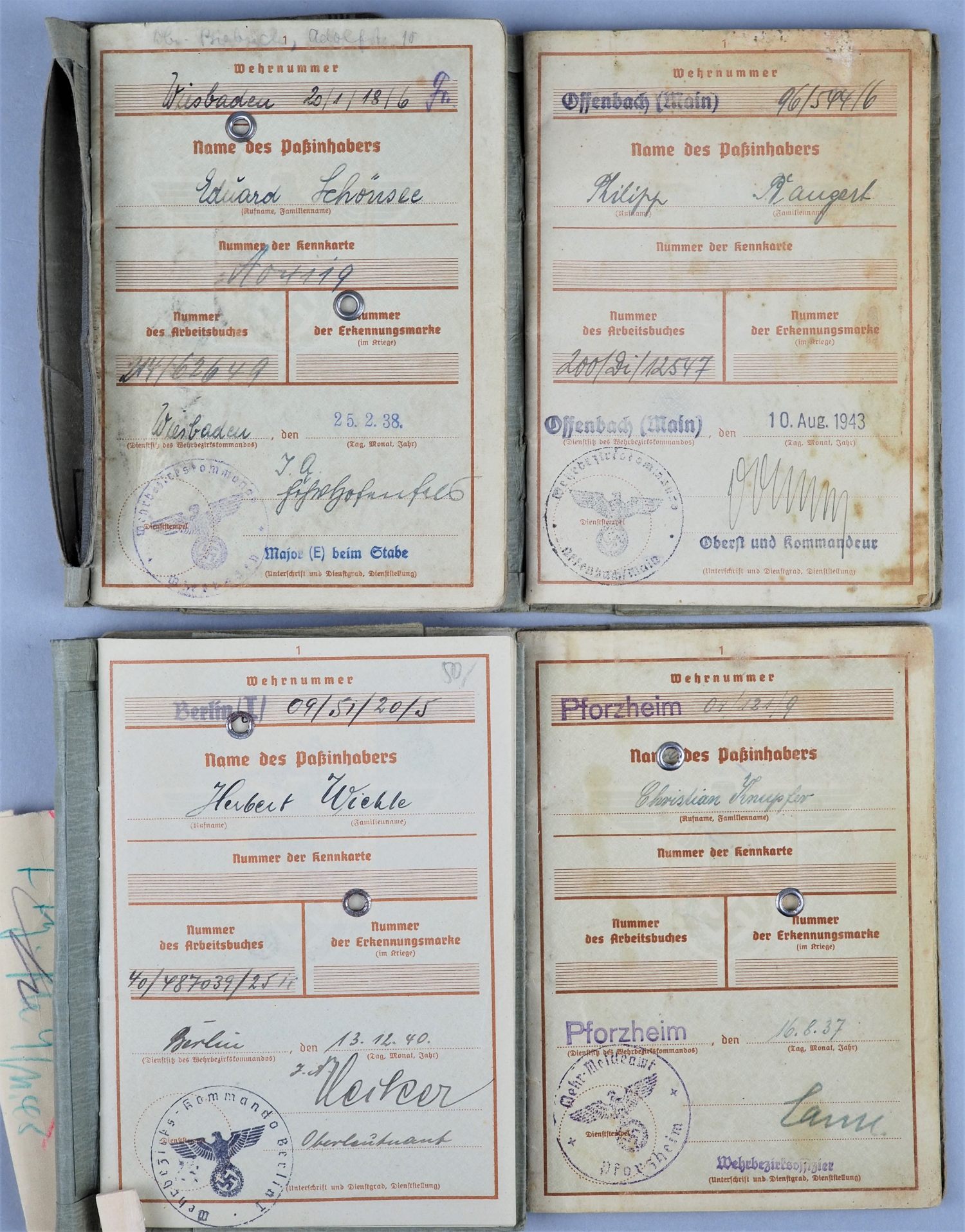 Wehrmacht, mixed lot military passports, 4 pcs. - Image 2 of 2