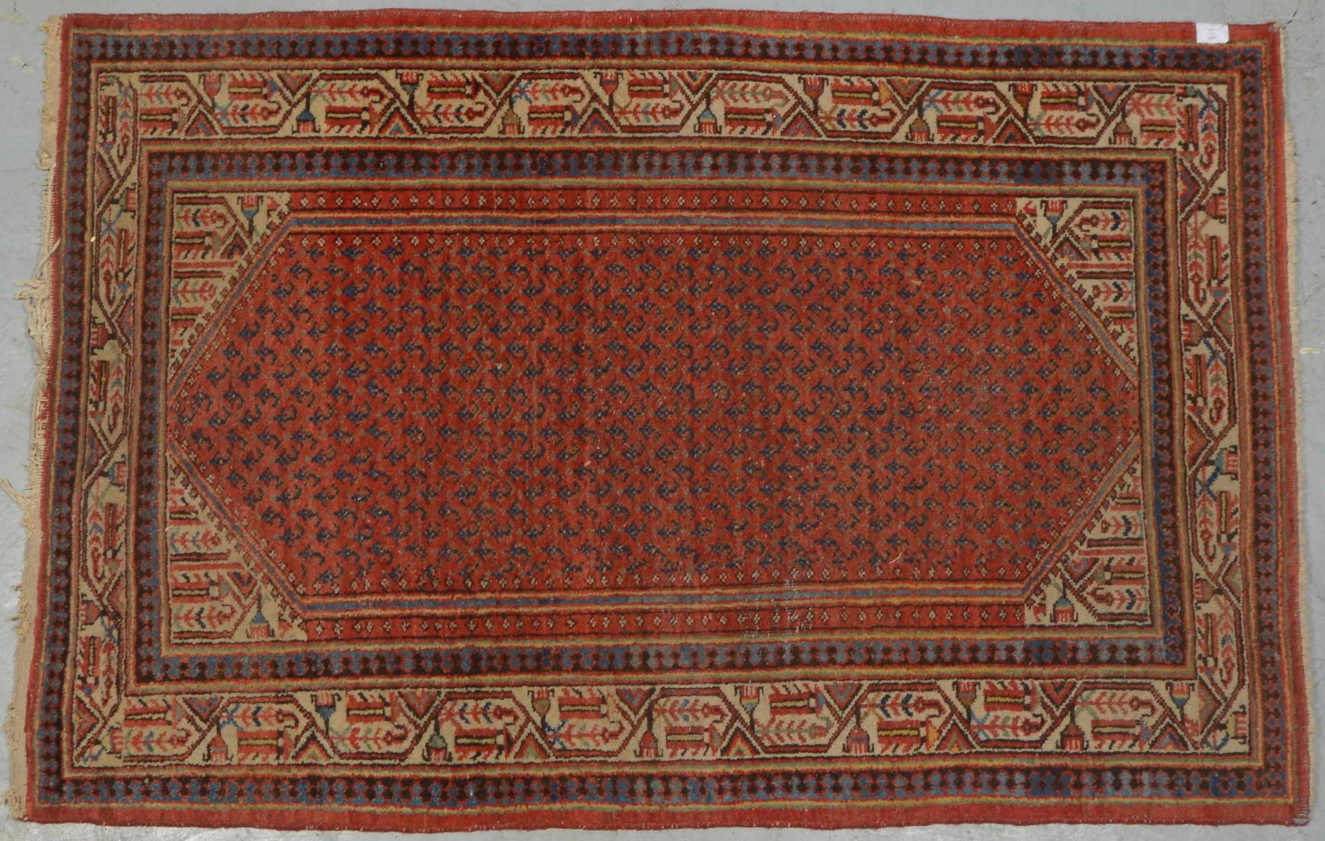 Serabend-Orientteppich, feste Knüpfung, gleichmäßiger Flor; Maße 192 x 27 cm (einzelne Schmalseite m