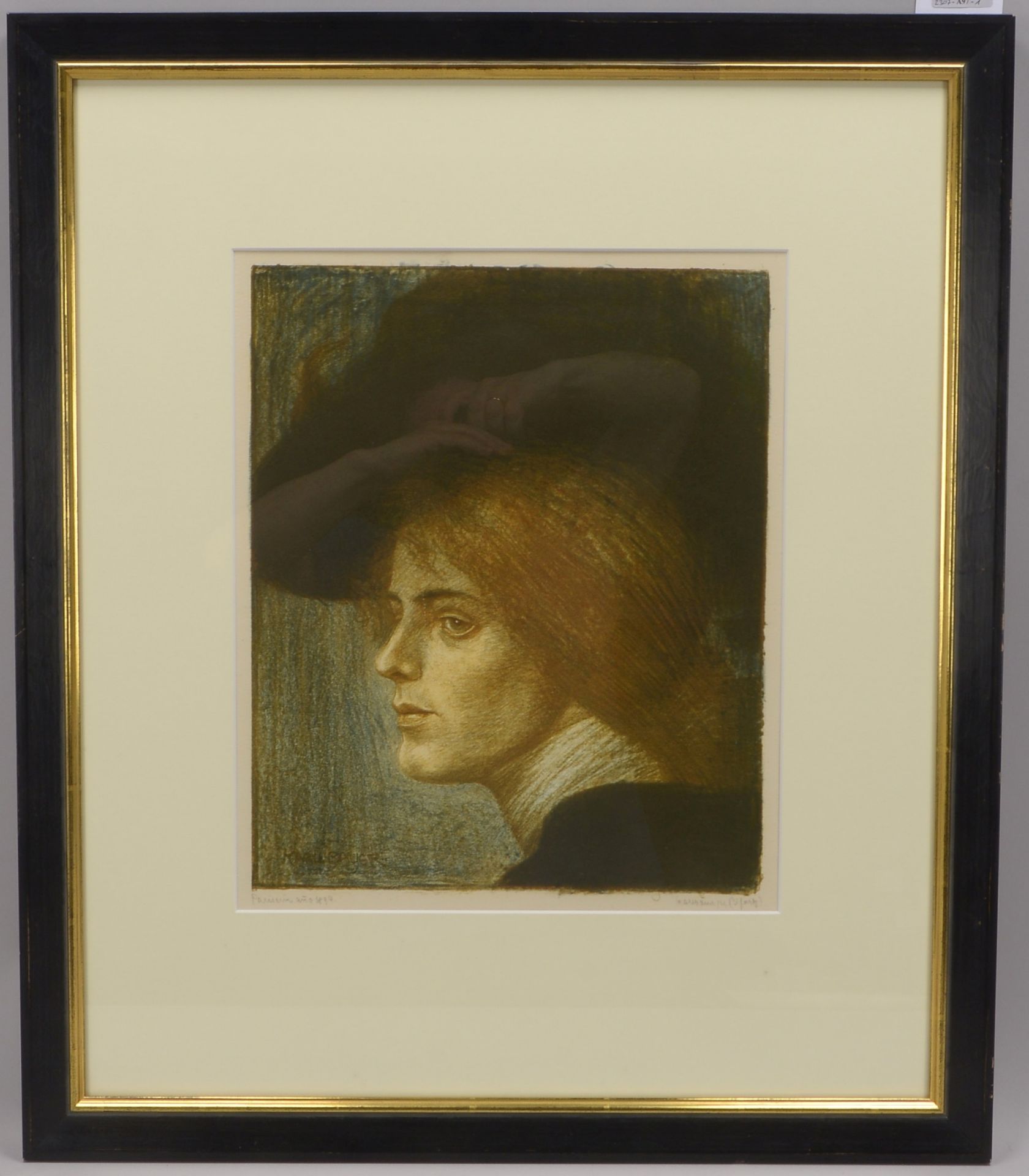 Bauer, Karl (Konrad Friedrich -, 1868 - 1942), Damenportrait, -Pariserin anno 1894-, Originaltitel,