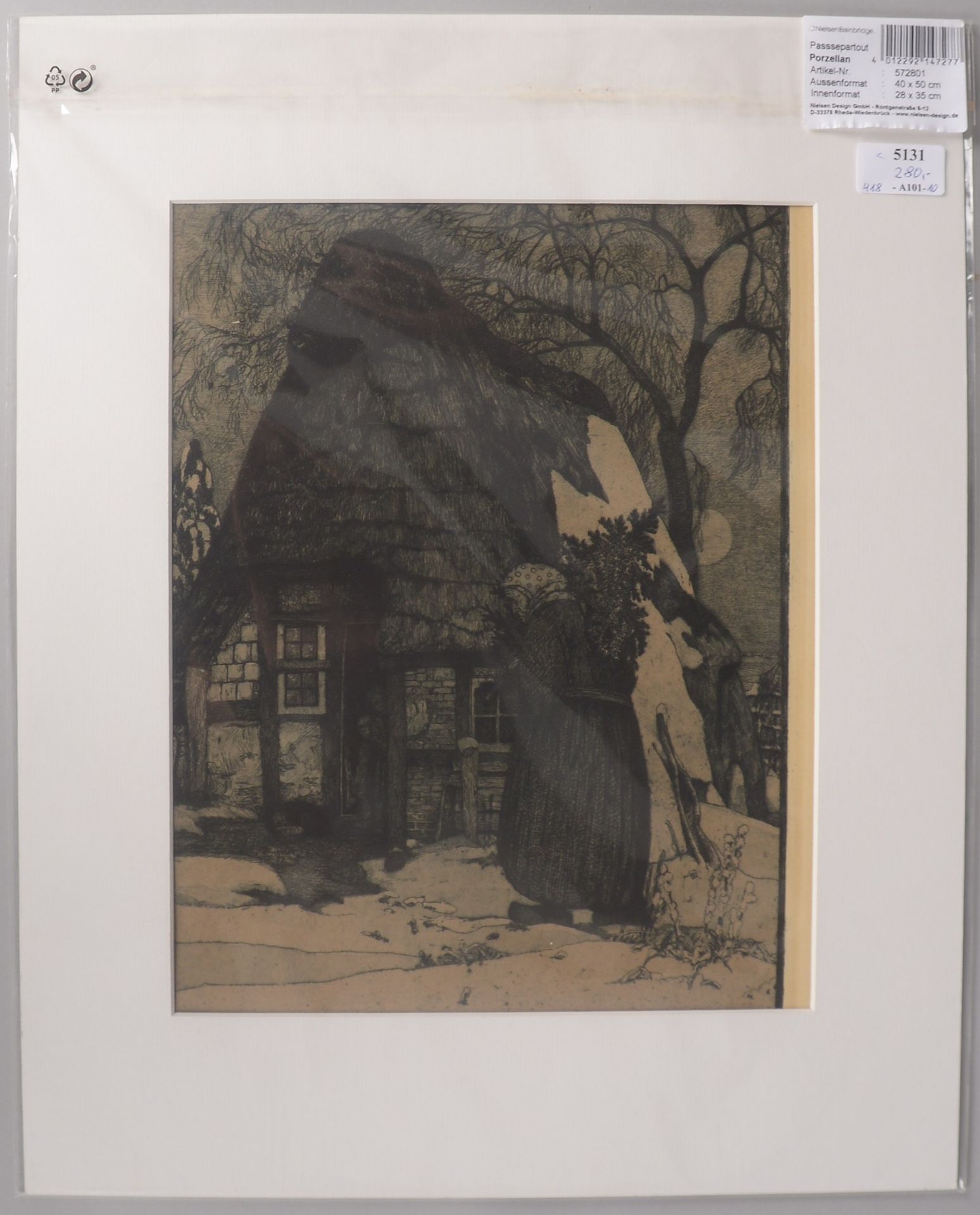 Vogeler, Heinrich (1872 Bremen - 1942 Kasachstan), 'Weihnachten 1912', Radierung/Aquatinta, unten li