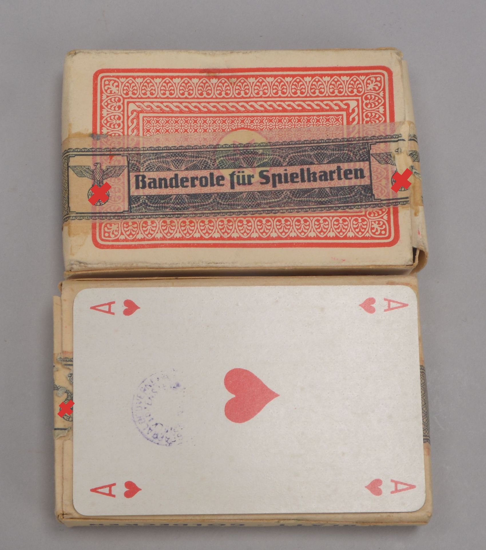 Kleines Militaria-Sammlerkonvolut, 'III. Reich': 2x Skat-Spielkartendecks, jeweils mit 'III. Reich'- - Bild 2 aus 2