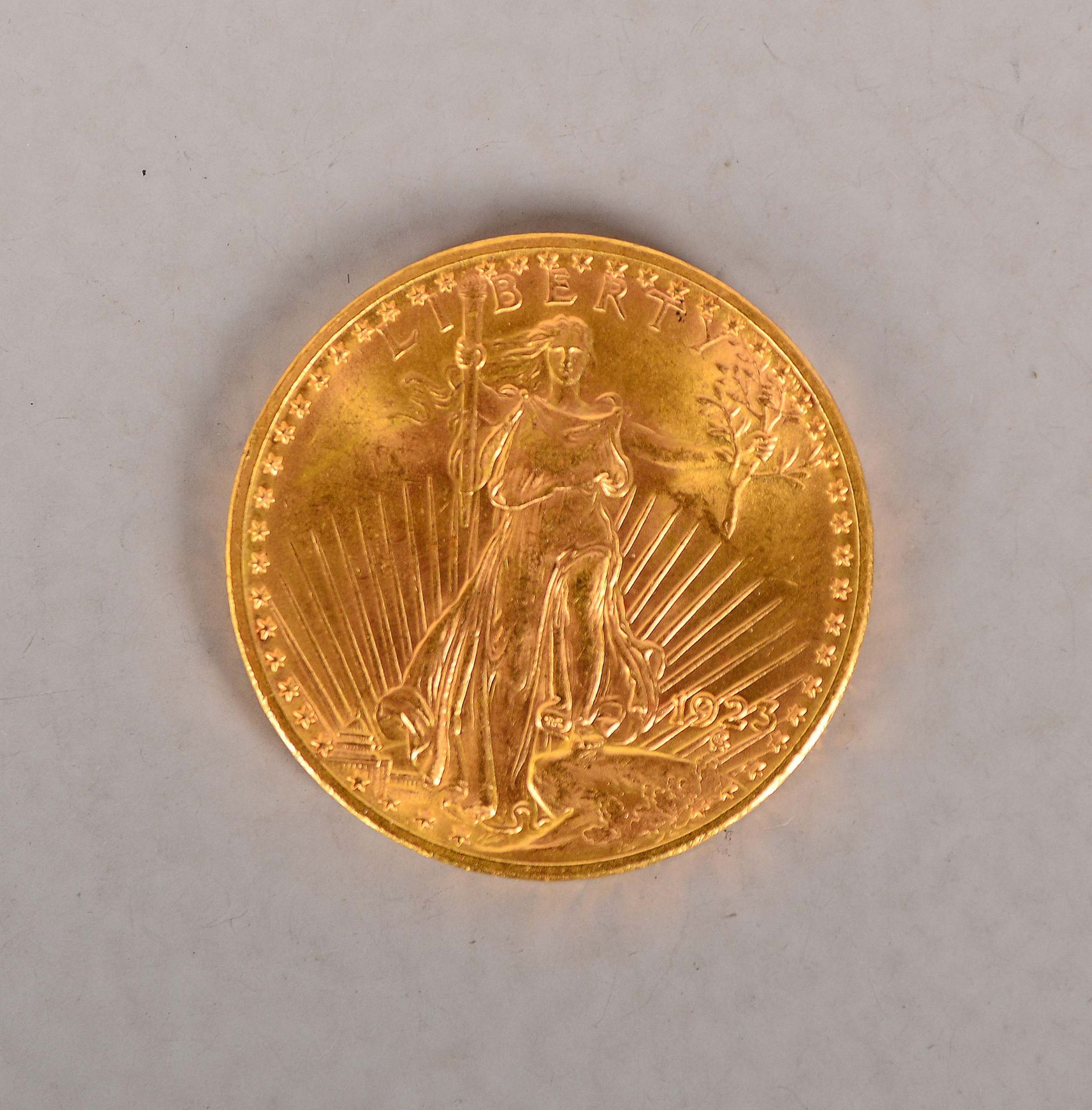 Goldmünze (USA), '20 Dollar - 1923', 900 Feingold; Durchmesser Ø 34 mm, Gewicht 33,43 g 