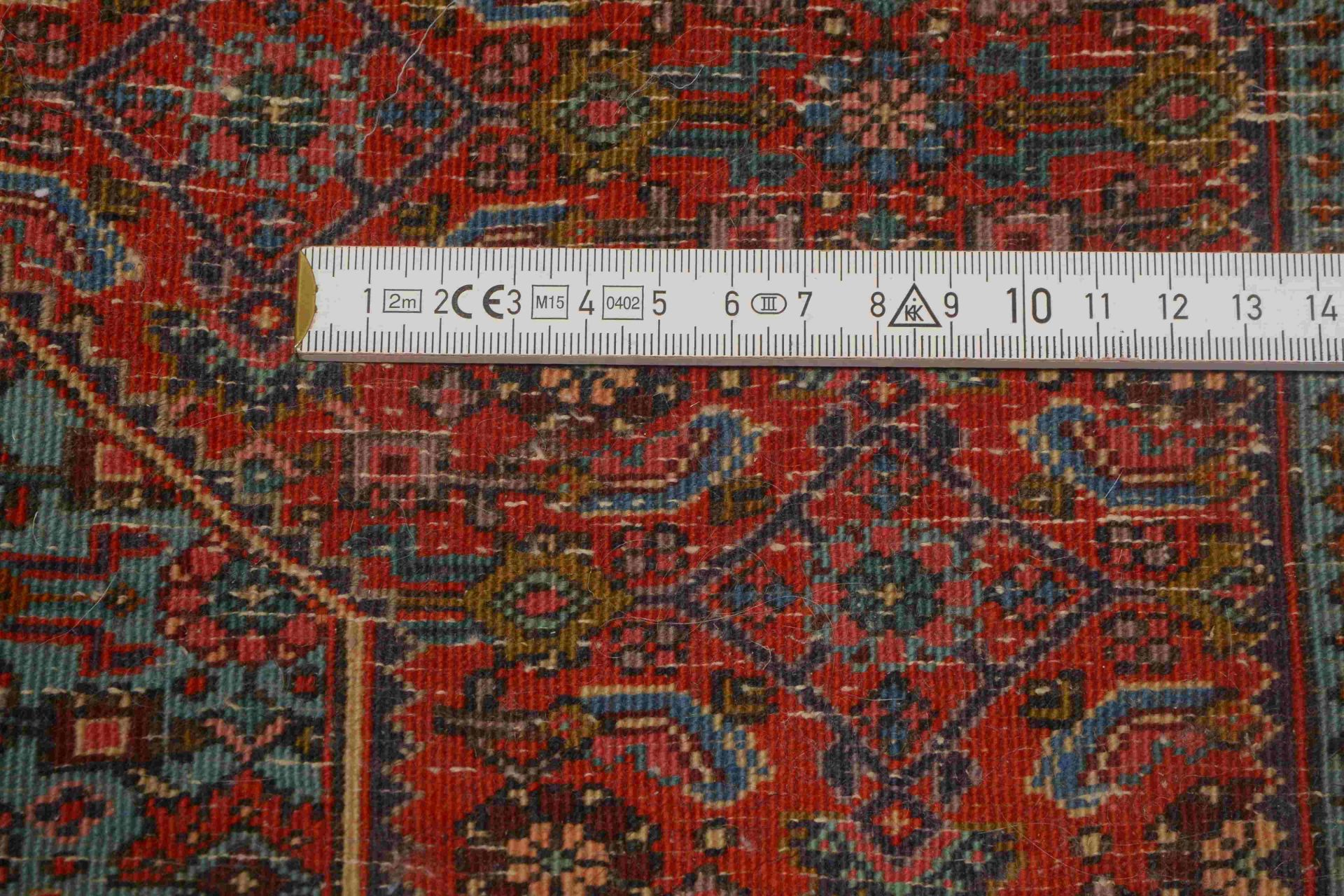 Bidjar-Brücke, feine feste Knüpfung, dichter gleichmäßiger Flor; Maße 89 x 69 cm (einzelne Ecke mit  - Bild 2 aus 2