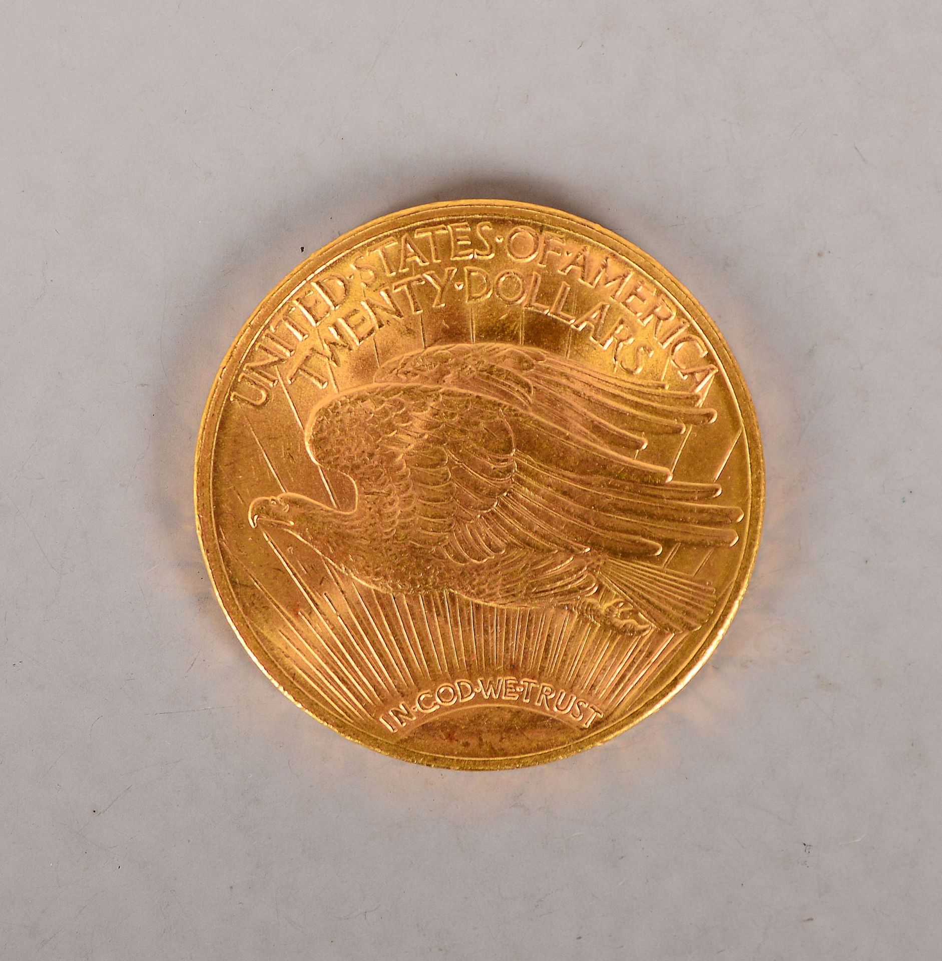 Goldmünze (USA), '20 Dollar - 1923', 900 Feingold; Durchmesser Ø 34 mm, Gewicht 33,43 g  - Bild 2 aus 2