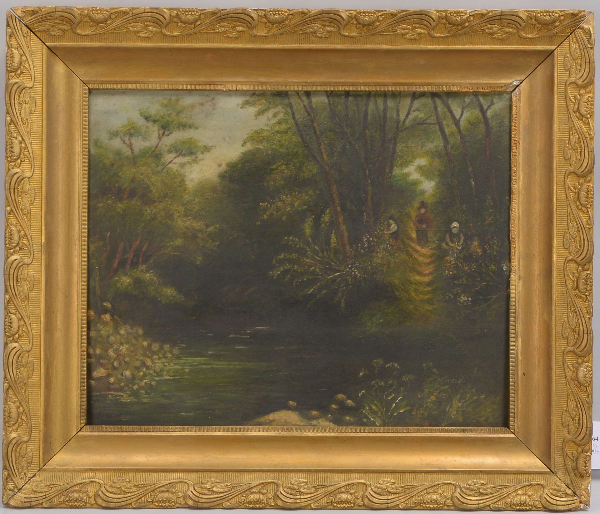 Degreef, Jean-Baptiste (1852 - 1894), 'Kinder am Teich', Öl auf Holz/gerahmt, unten links signiert; 