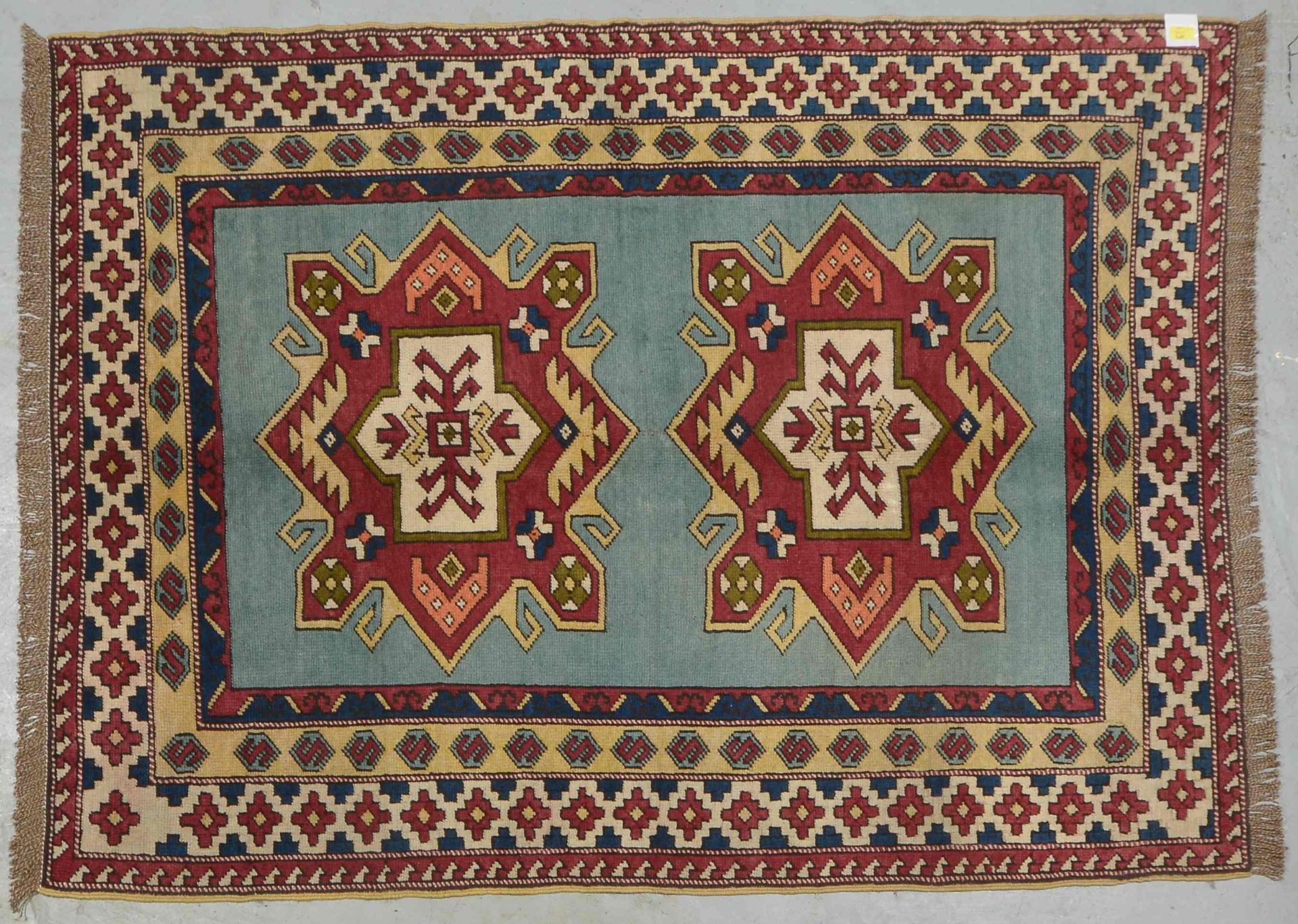 Kars Kazak, ringsum komplett, gereingt, Flor in gutem Zustand - gereinigt!; Maße 176 x 131 cm