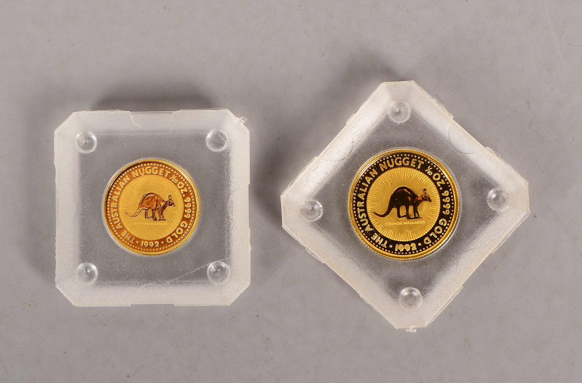2 Goldmünzen (Australien), jeweils 999,9 Feingold: 1x '5 Dollars', 1/10 Unze; und '15 Dollars', 1/20 - Bild 2 aus 2