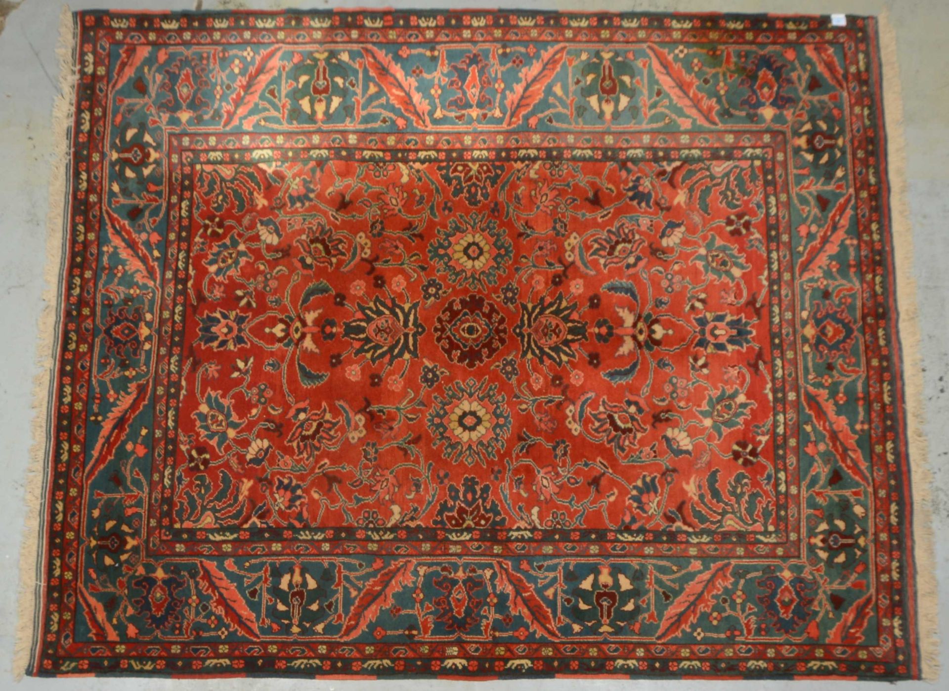 Burdur-Orientteppich (Anatolien), hochflorig; Maße 300 x 245 cm (einzelne Schmalseite mit kleinen al