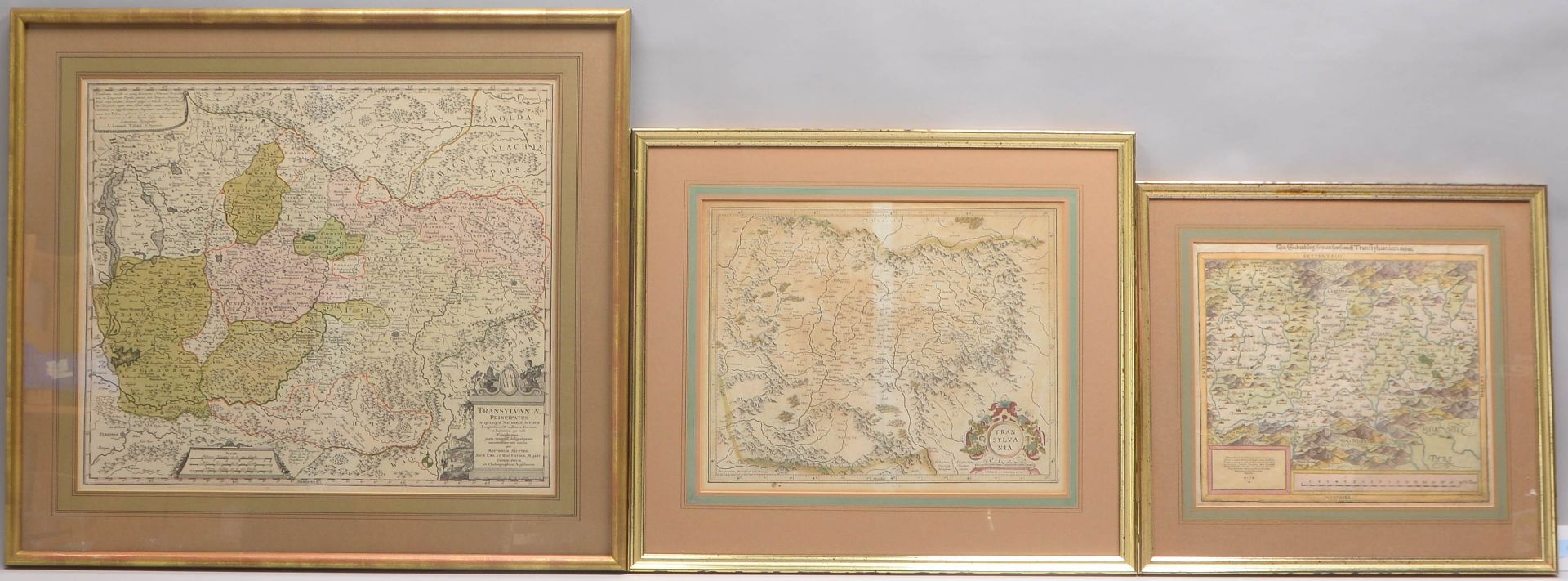 Kleines Konvolut antiker Landkarten, 'Tran(s)sylvania', verschiedene Formate, teils grenzkoloriert, 