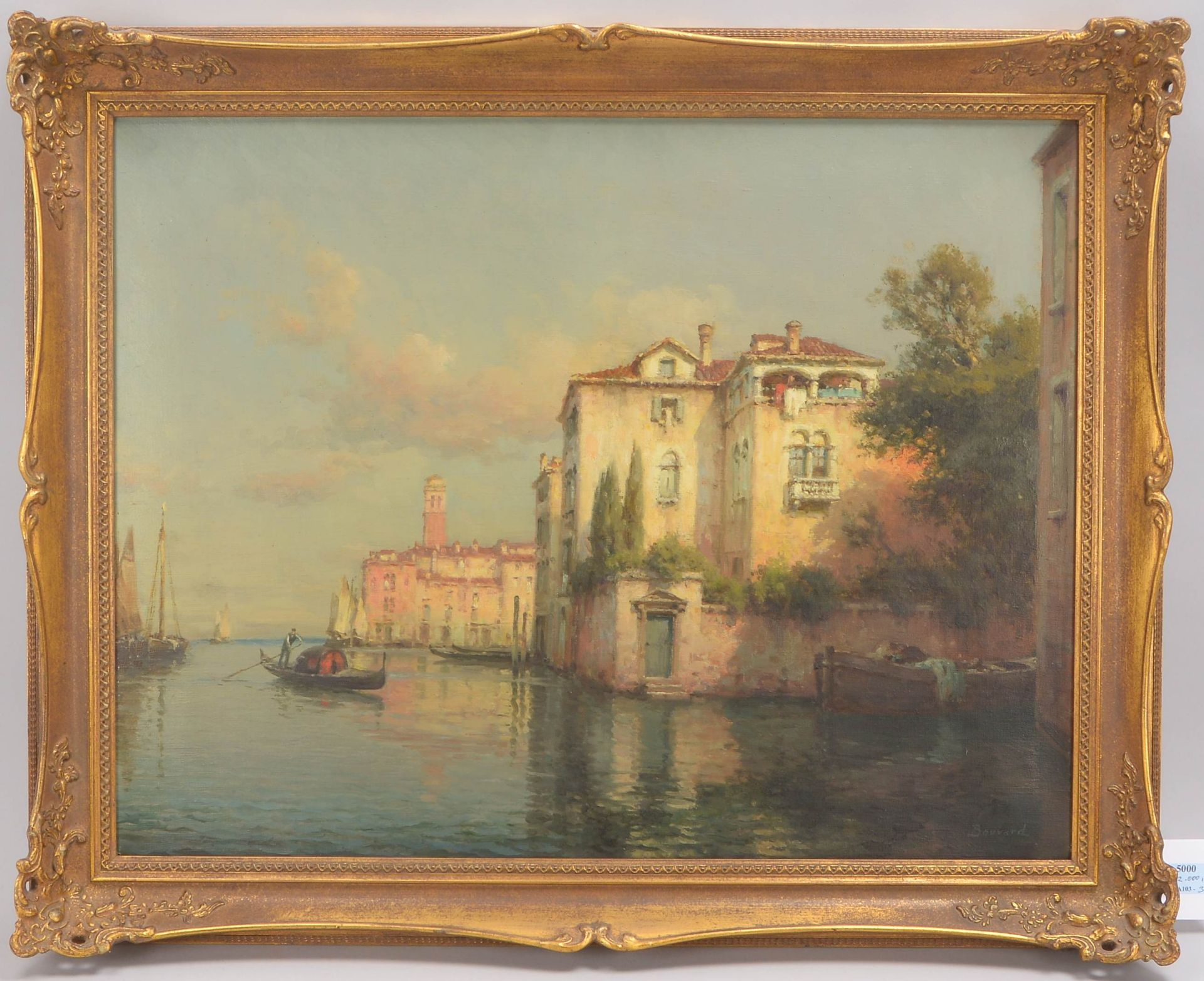 Bouvard, Antoine (1870 St.-Jean-de-Bournay - 1956 Paris), &#039;Kanal in Venedig mit Gondel&#039;, &