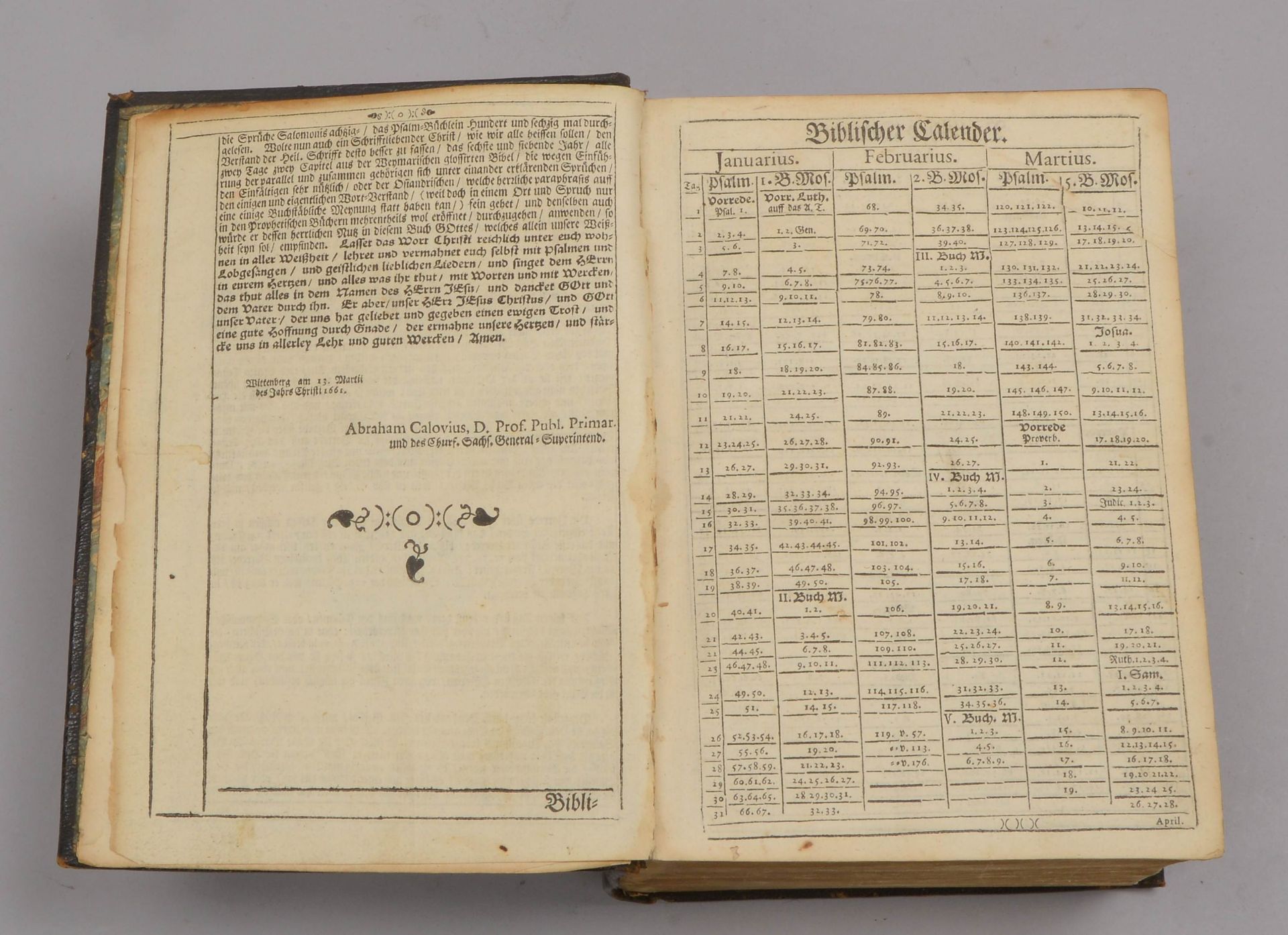 Antike Bibel: 'Deutsche Bibel, Altes und Neues Testament' (Wittenberg: 1715 - Altes Testament: 1661) - Bild 2 aus 4