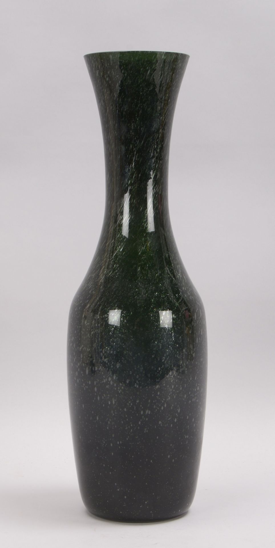 Venini, Designer-Vase, 'Ruigade', Modellnr. '78400', dunkelgrünes Glas mit Luftblaseneinschlüssen, m