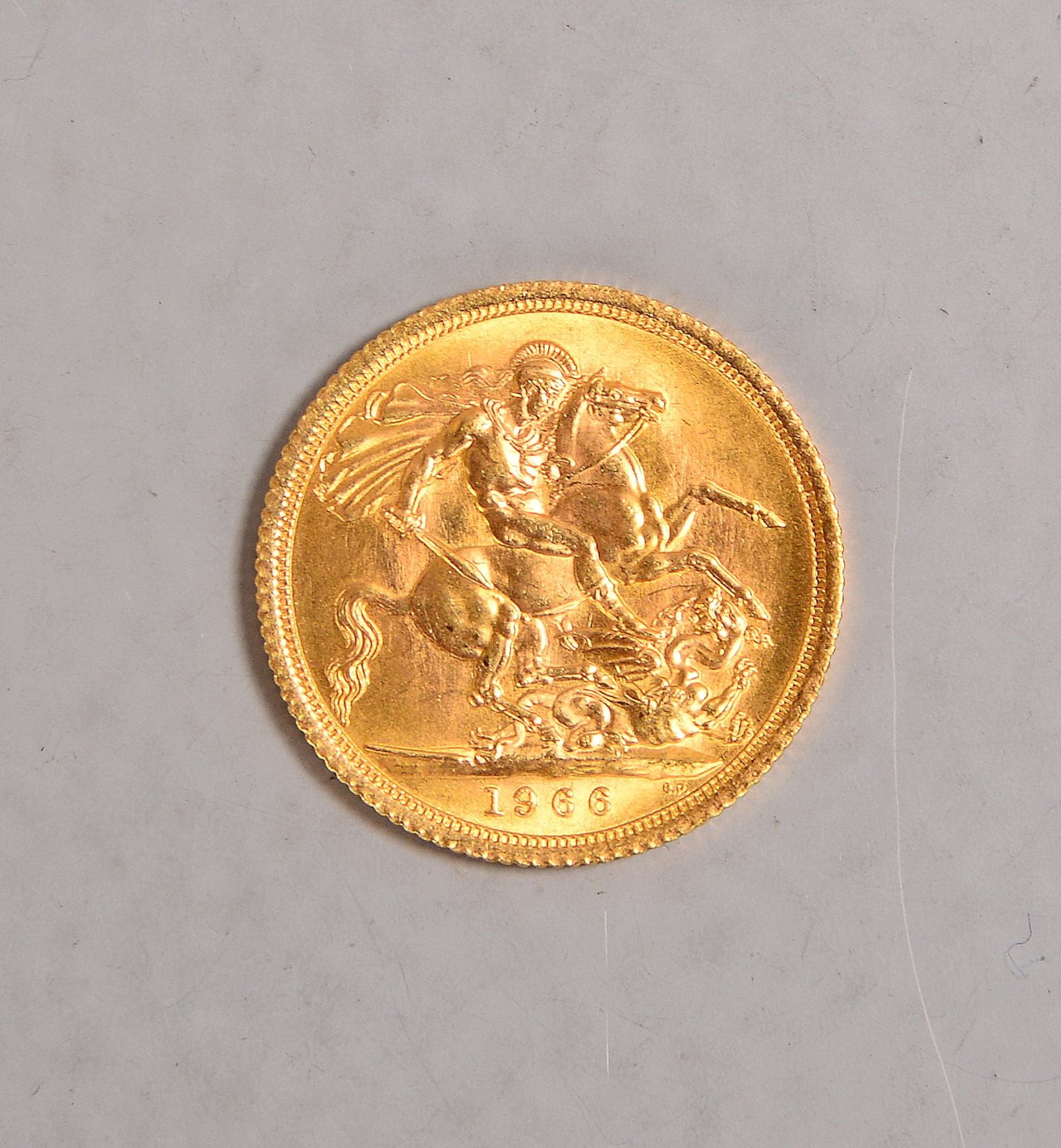 Goldm&uuml;nze (Gro&szlig;britannien), &#039;1 Sovereign - Elisabeth II&#039;, Pr&auml;gejahr 1966, - Image 2 of 2