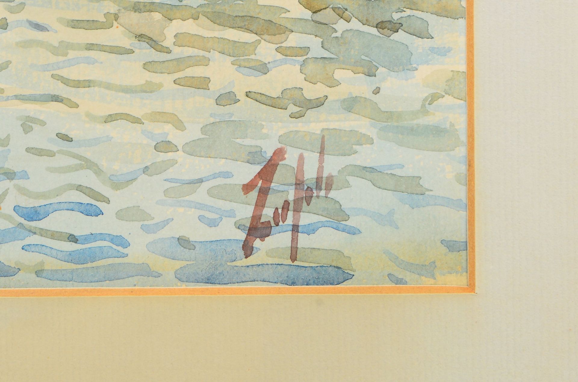 Aquarell, &#039;Ansicht von Venedig&#039;, unten rechts (nicht eindeutig leserlich) signiert, unter - Image 2 of 2