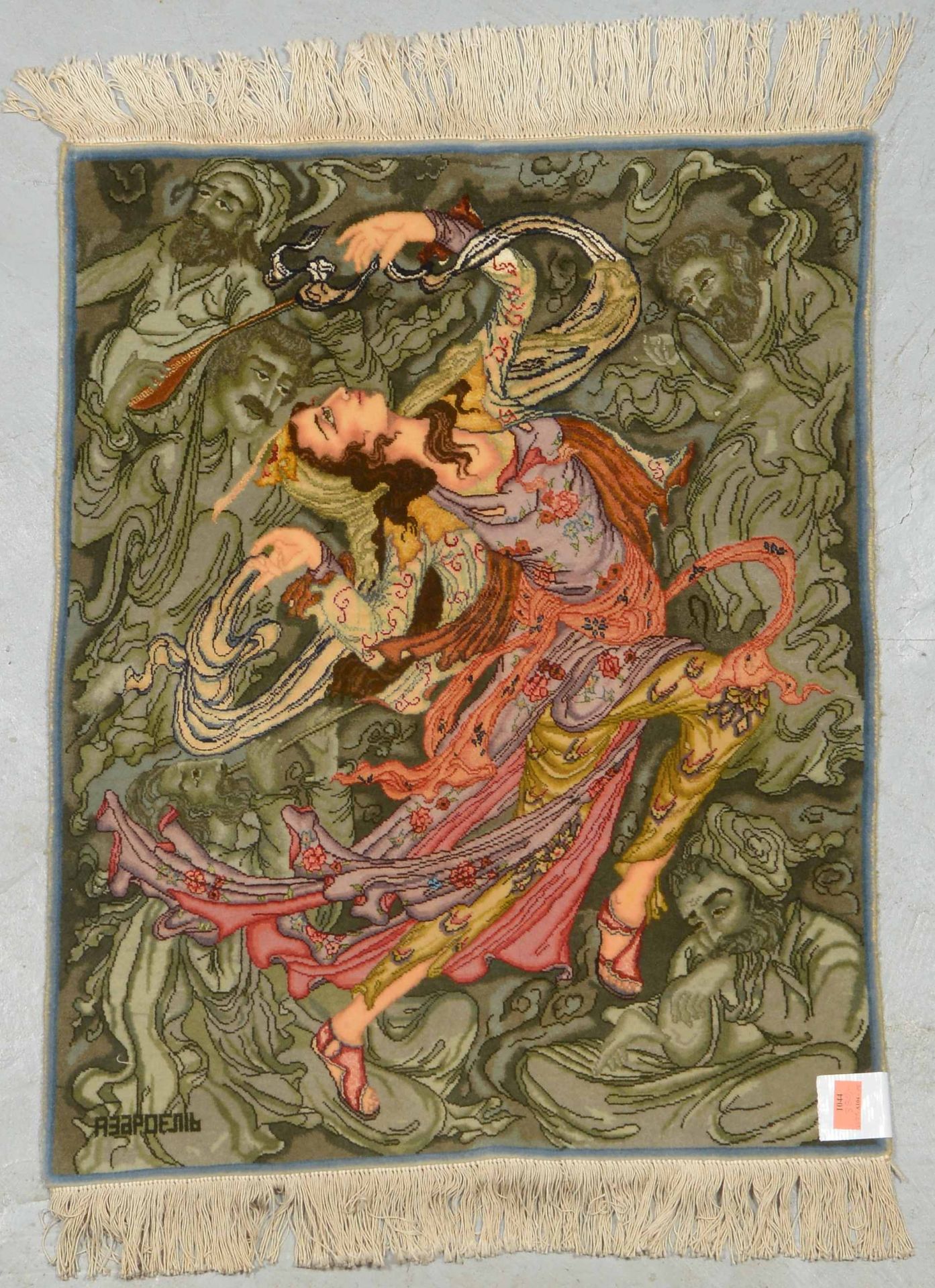T&auml;briz-Bilderteppich (nach einem Motiv des Dichters Omay Khayyam), mit Seidenanteilen, feine fe