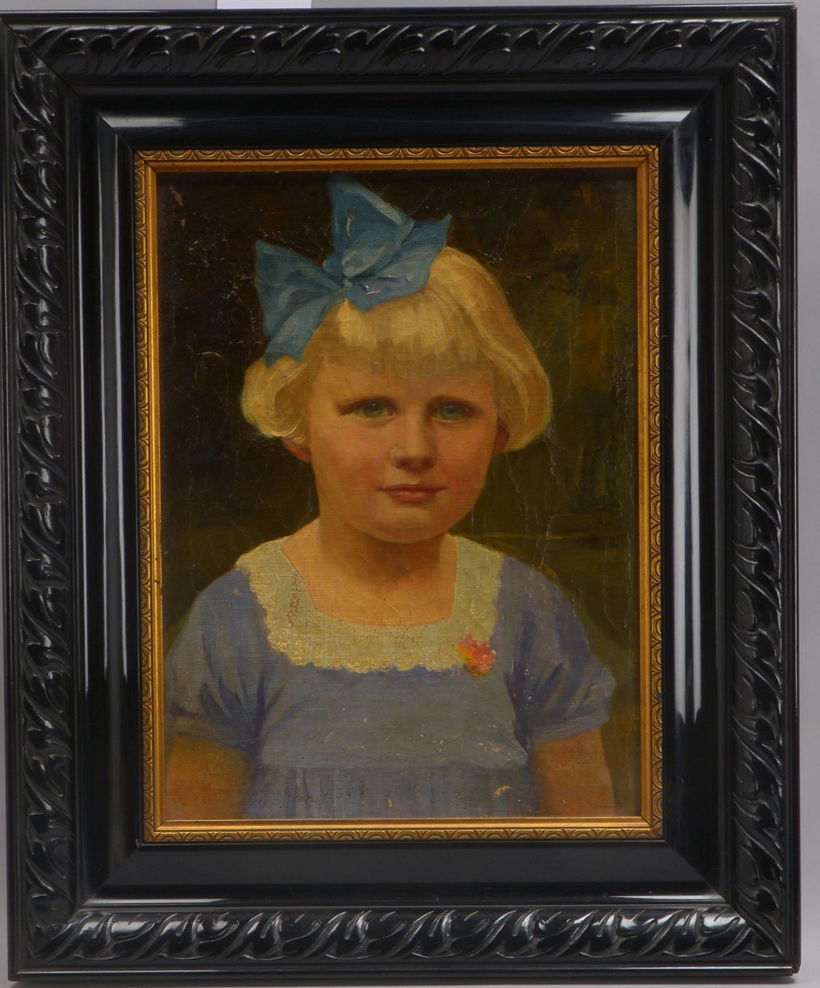 Gem&auml;lde, &#039;M&auml;dchenportrait&#039;, &Ouml;l/Lw, unsigniert; Ma&szlig;e 40 x 30 cm (Leinw