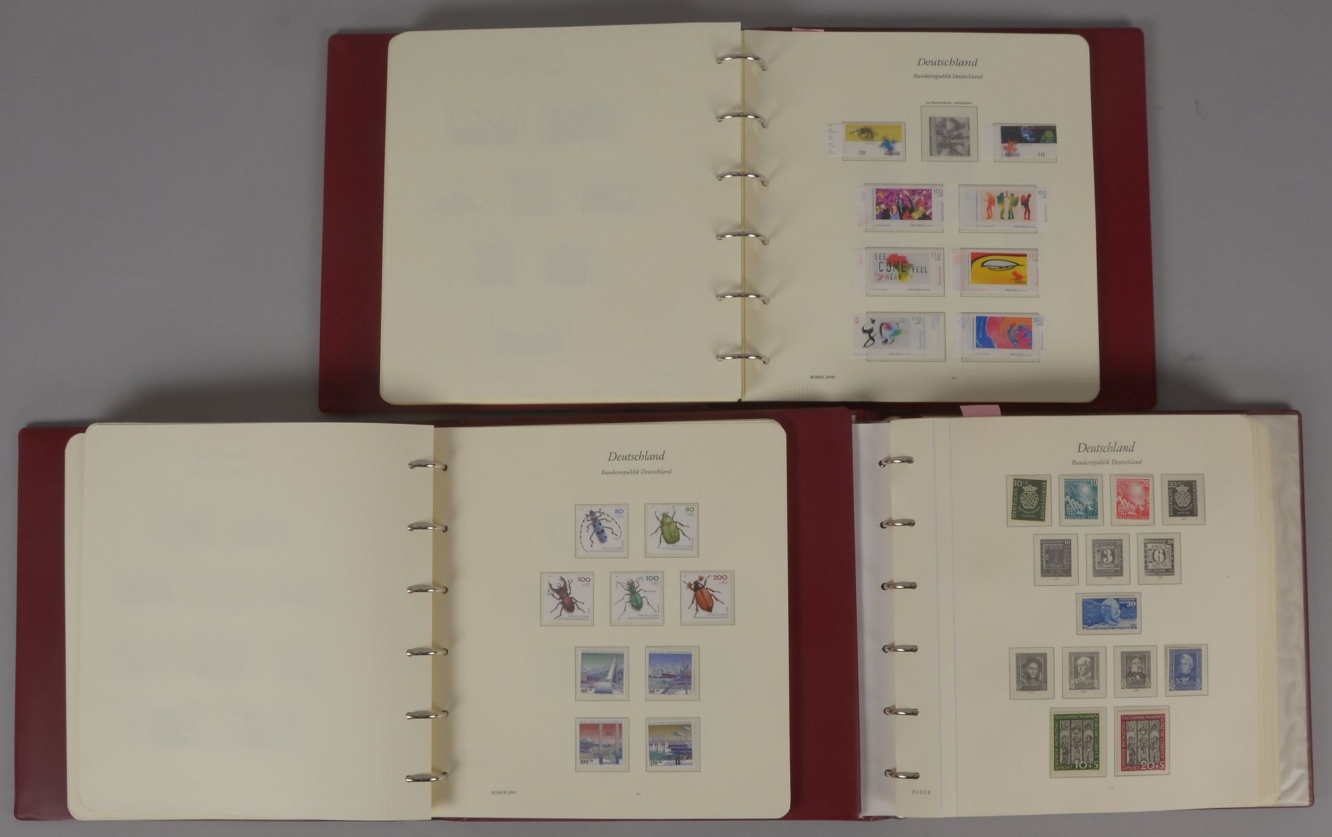 Briefmarkensammlung, 1949 - 2000: &#039;Bund&#039;, in 3x Borek-Falzlos-Alben gesammelt (hoher Miche