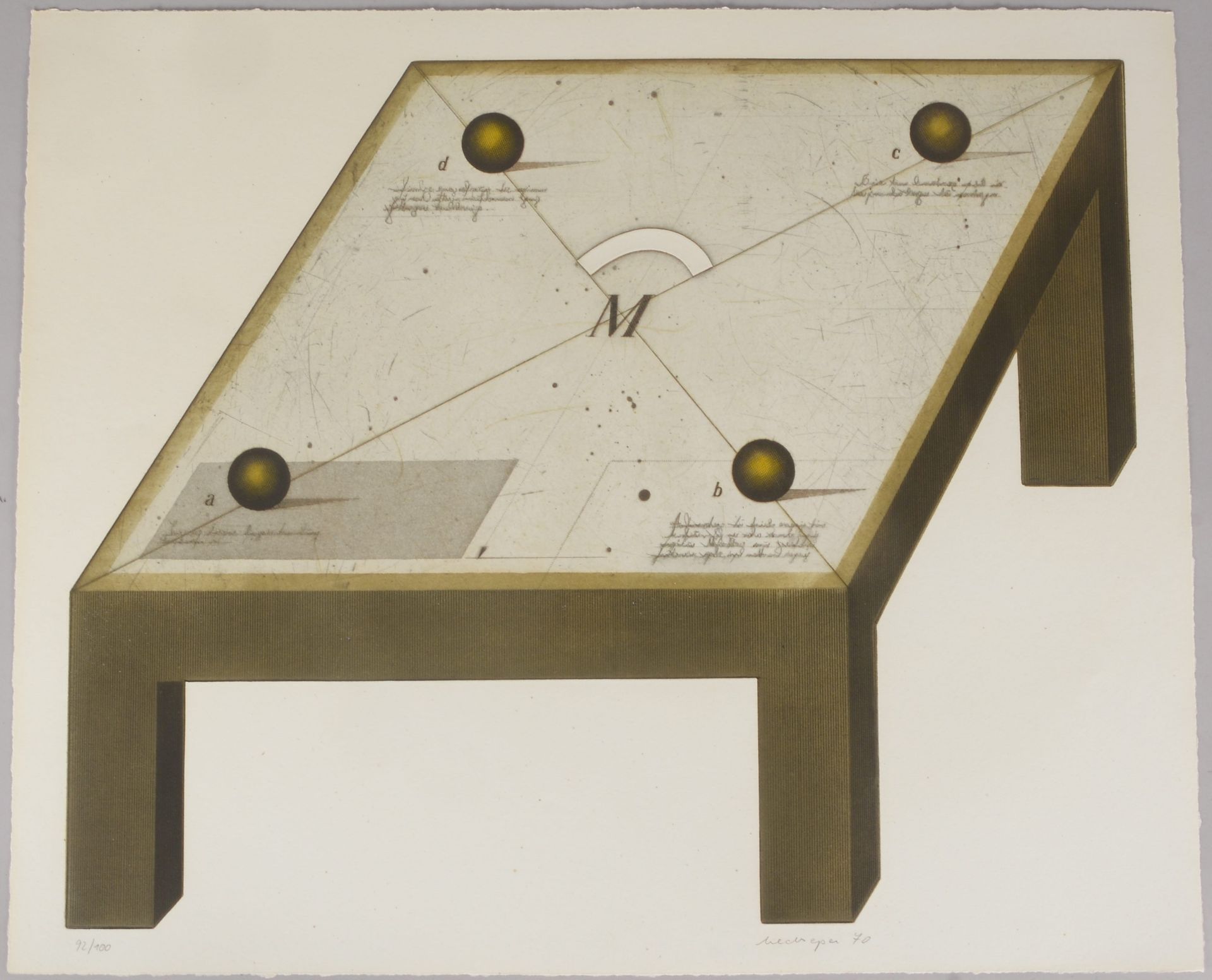 Meckseper, Friedrich, &#039;125. Tisch&#039;, Strich&auml;tzung/Kaltnadel, Aquatinta/Roulette auf Ku