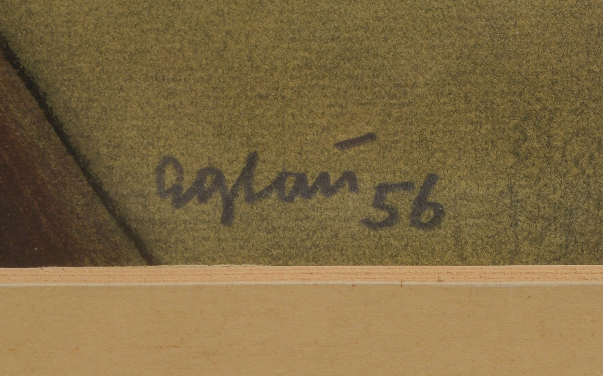 Eglau, Otto (1917 - 1988), 'Floßlandschaft', Kohlezeichnung(?), unten rechts signiert und datiert (1 - Bild 2 aus 2