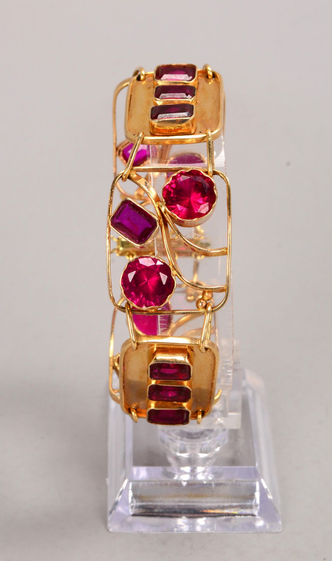 Armband (Goldschmiedeanfertigung - passend zu Pos. 4036), 585 GG (gestempelt), mit 15-fachem Rubinbe - Image 2 of 2