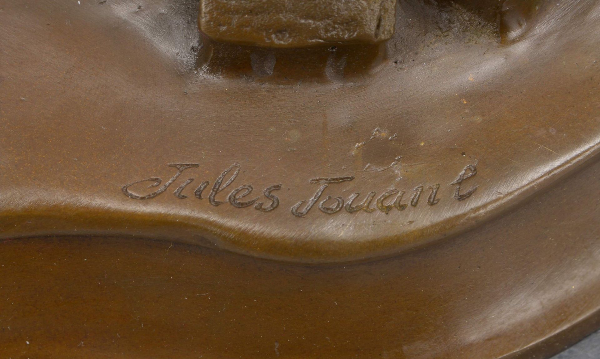 Bronzeskulptur (nach Jules Jouane), &#039;Badende im Bikini&#039;, signiert, Figur mit Gie&szlig;erp - Image 2 of 2