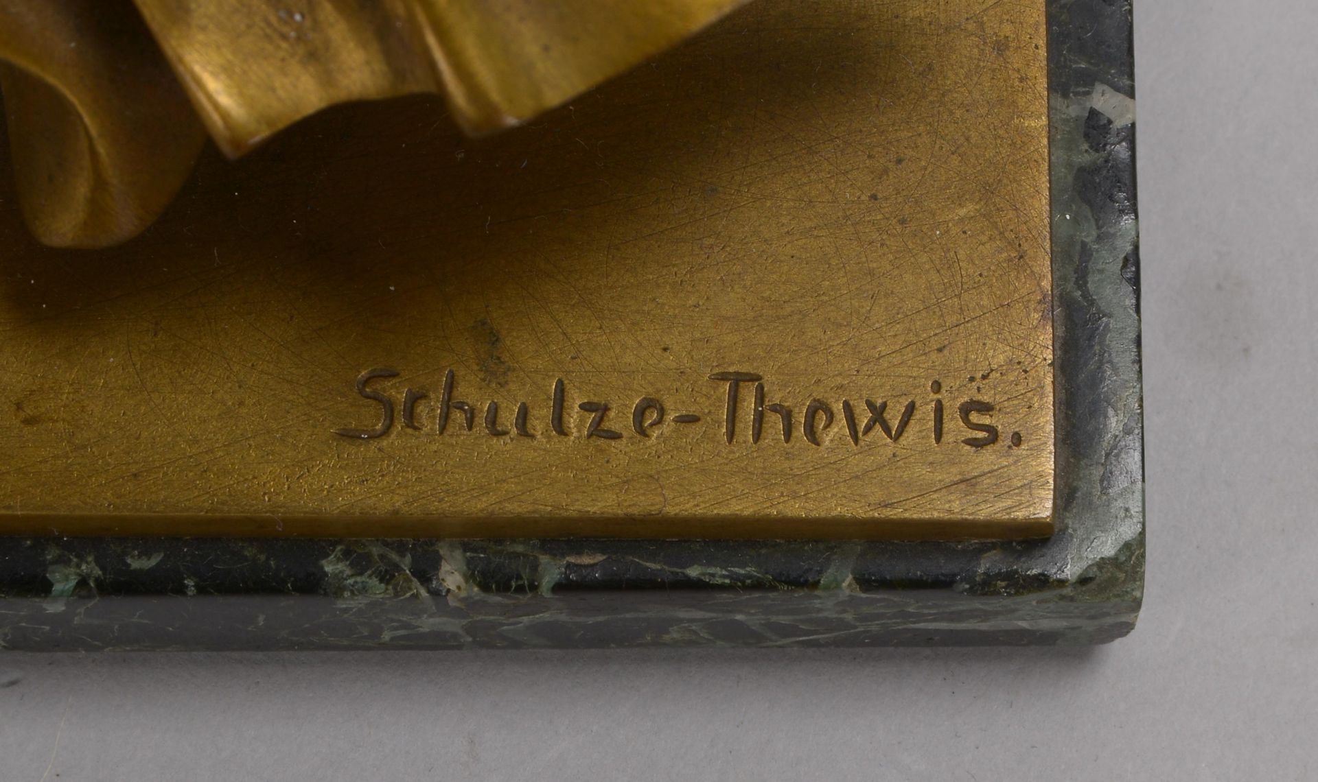 Schulze-Thewis, Walter (1872 - 1921), Bronzefigur, &#039;Athene&#039;, Bronze und Beinschnitzerei (u - Image 4 of 4