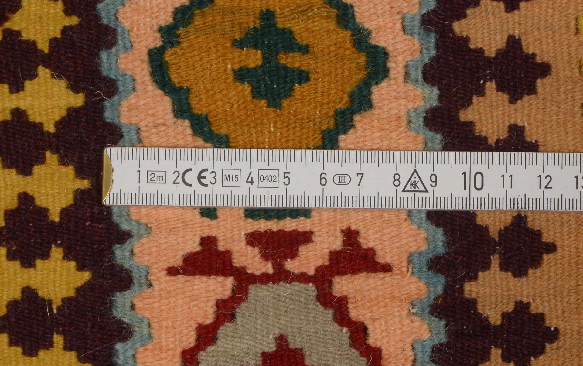 Bidjar-Kelim, Pflanzenfarben, ringsum komplett; Maße 193 x 94 cm - Bild 2 aus 2